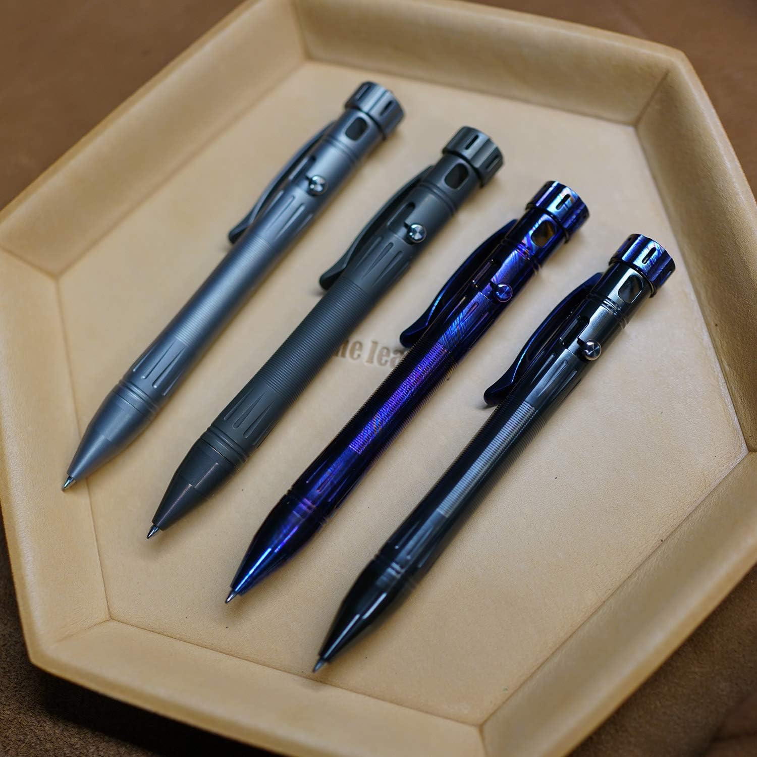 MecArmy TPX12 Mini Titanium Bolt Action Tactical Pen with Replaceable Refill - EDC Tactical Pen with Stress-Relief Spinner Tail - Lightweight Office & Outdoor Writing Tool for Daily Carry (Titanium Bronze) - Perfect for Gifts, Survival Kits & Emergency Situations