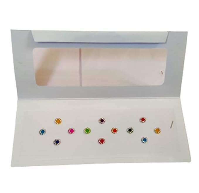 Dark Red Round Velvet Bindi Stickers - Kumkum Forehead Bindis for Women & Girls (15 Cards/Flips) - Perfect for Festivals, Weddings & Traditional Indian Makeup Looks