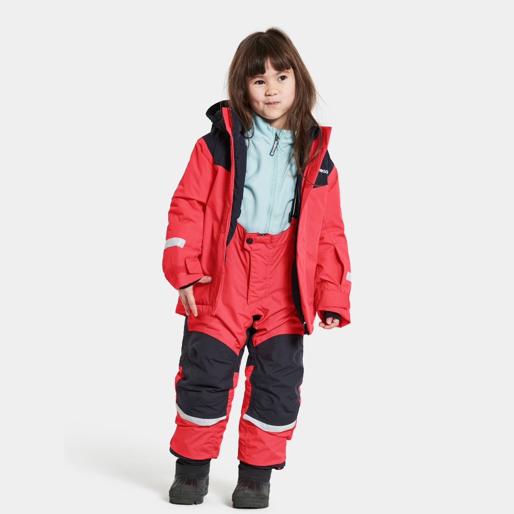 Didriksons Skare Kids Ski Jacket & Pants Set - Waterproof Winter Snowsuit for Boys & Girls, Insulated Warm Skiwear in Modern Pink - Perfect for Skiing, Snowboarding & Outdoor Winter Activities