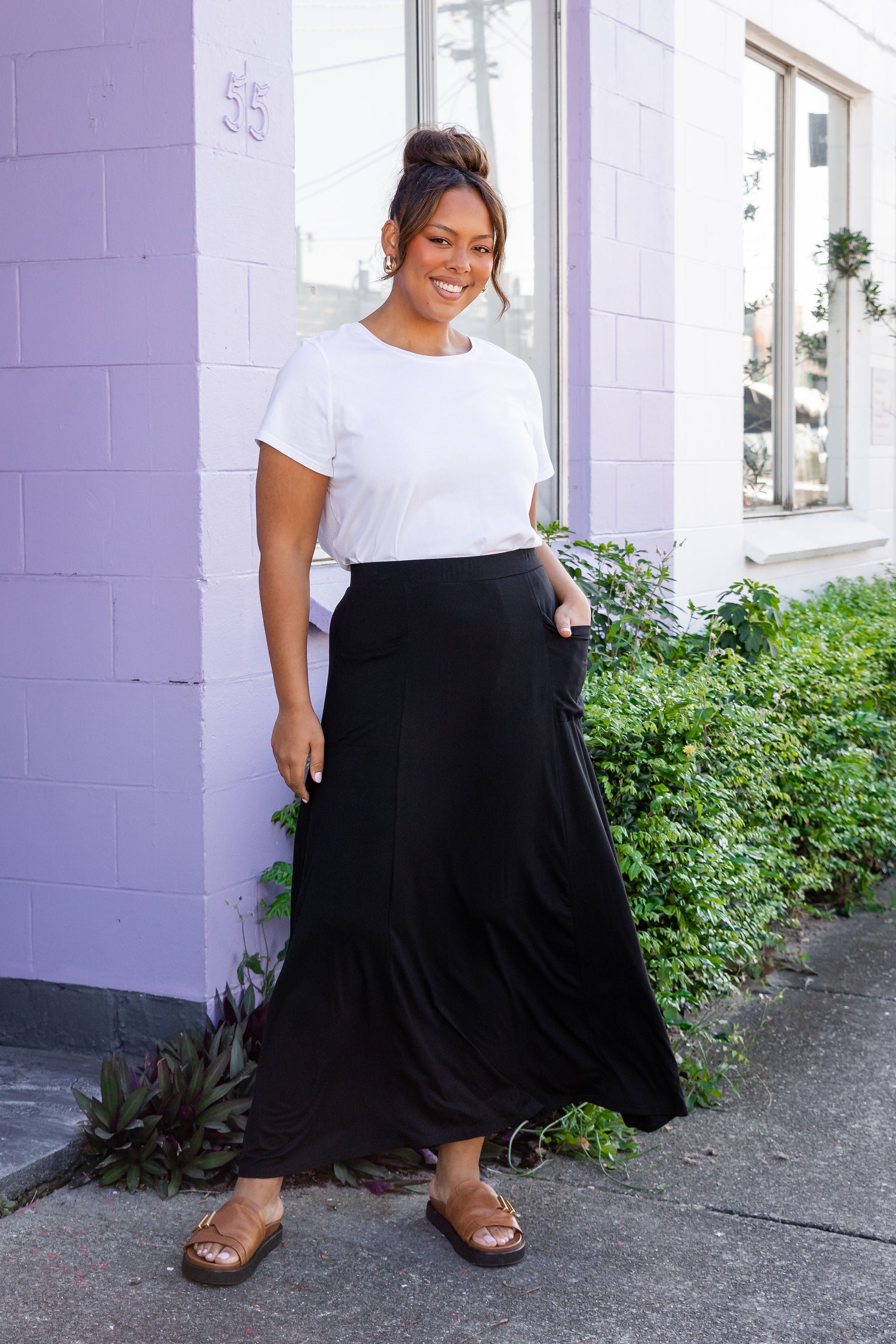 Olivia Maxi Skirt for Women - Elegant Black Long Flowy Skirt with High Waist | Perfect for Casual Wear, Beach, Vacation & Boho Outfits