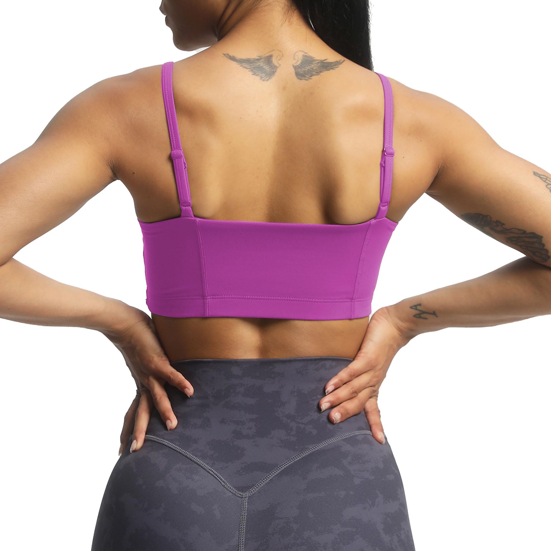Aoxjox Women's Workout Bandeau Sports Bra - Seamless Yoga Crop Top for Running, Gym & Fitness Training - Breathable Activewear for Yoga, Pilates & High-Intensity Workouts