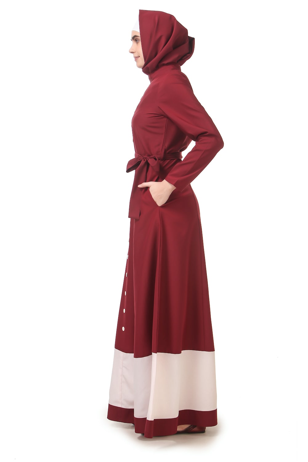 Elegant Dual Color Formal Abaya Dress for Women - Modest Islamic Prayer Dress for Mosque & Special Occasions