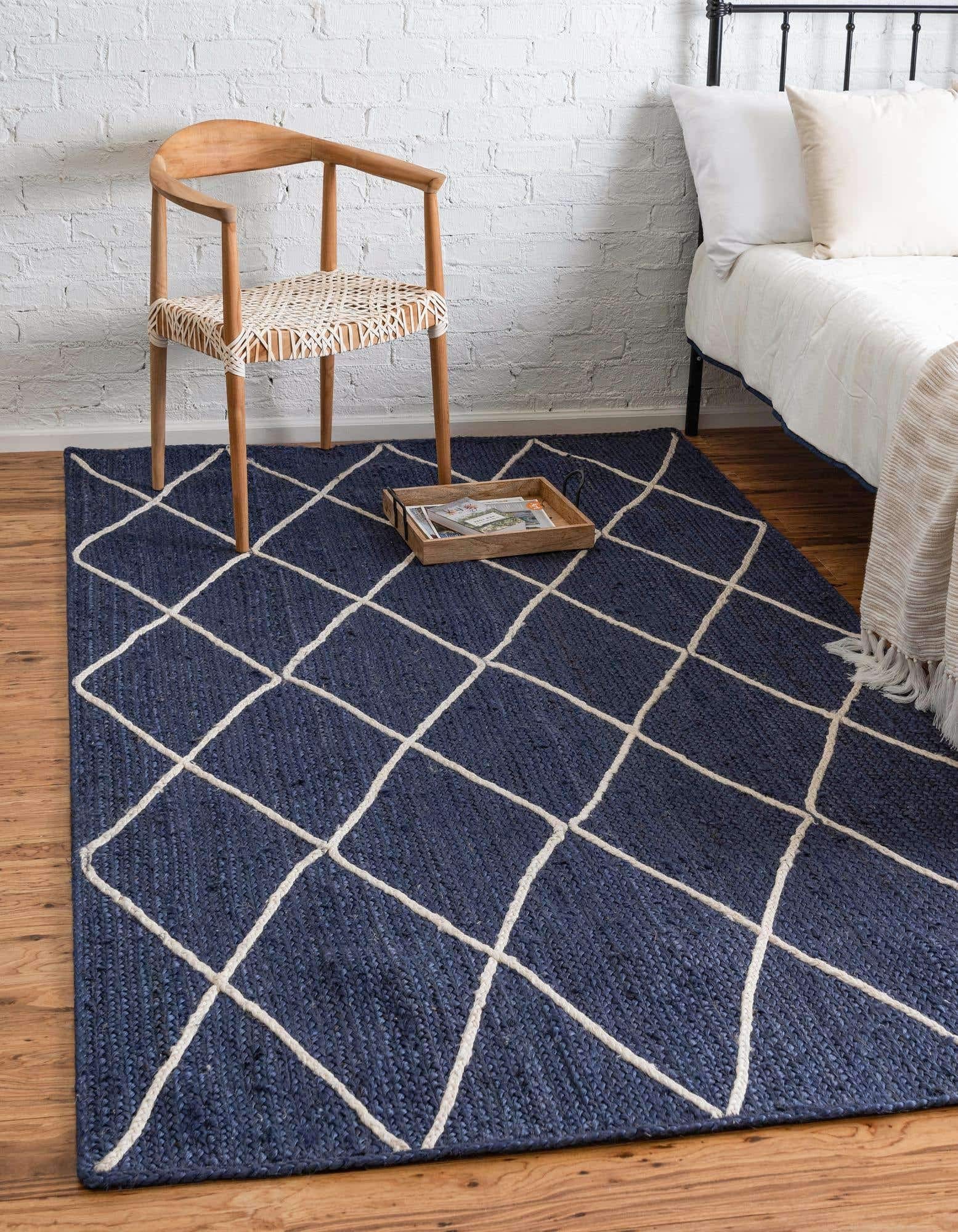 Unique Loom Braided Jute Trellis Area Rug - 4'1