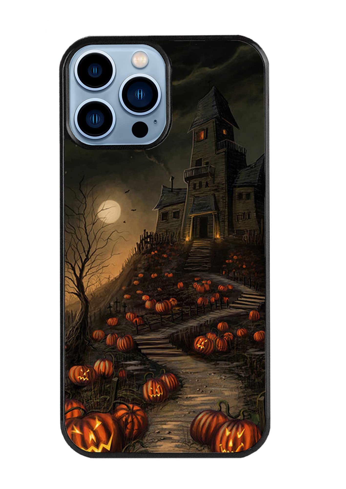 Halloween Haunted House Pattern Shockproof iPhone 13 Pro Max Case - Durable TPU Protective Phone Cover for Women & Men - Perfect for Trick-or-Treating, Costume Parties & Everyday Use