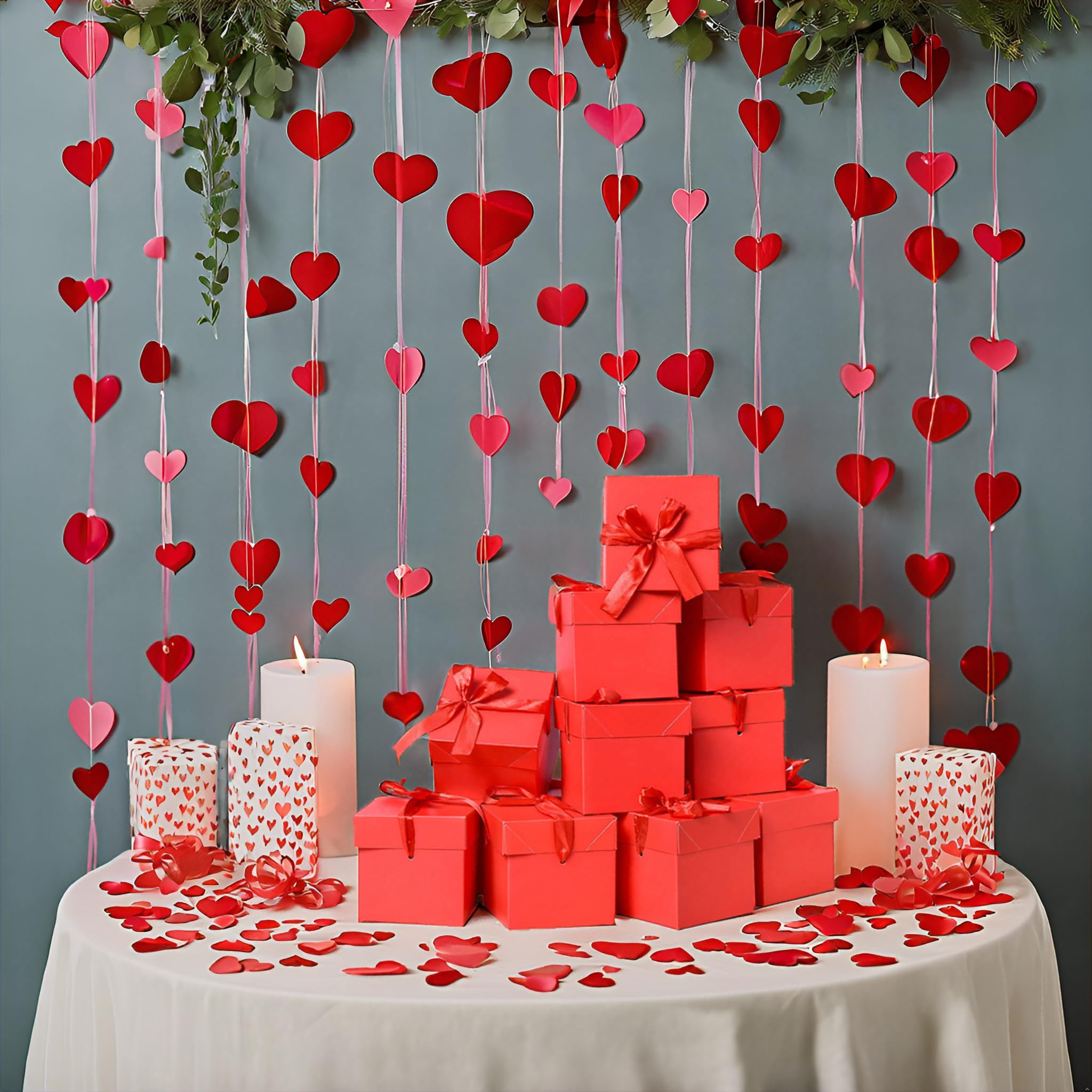 12 Pcs Red Gift Boxes with Lids - Christmas, Wedding, Birthday Favors for Presents & Flower Arrangements
