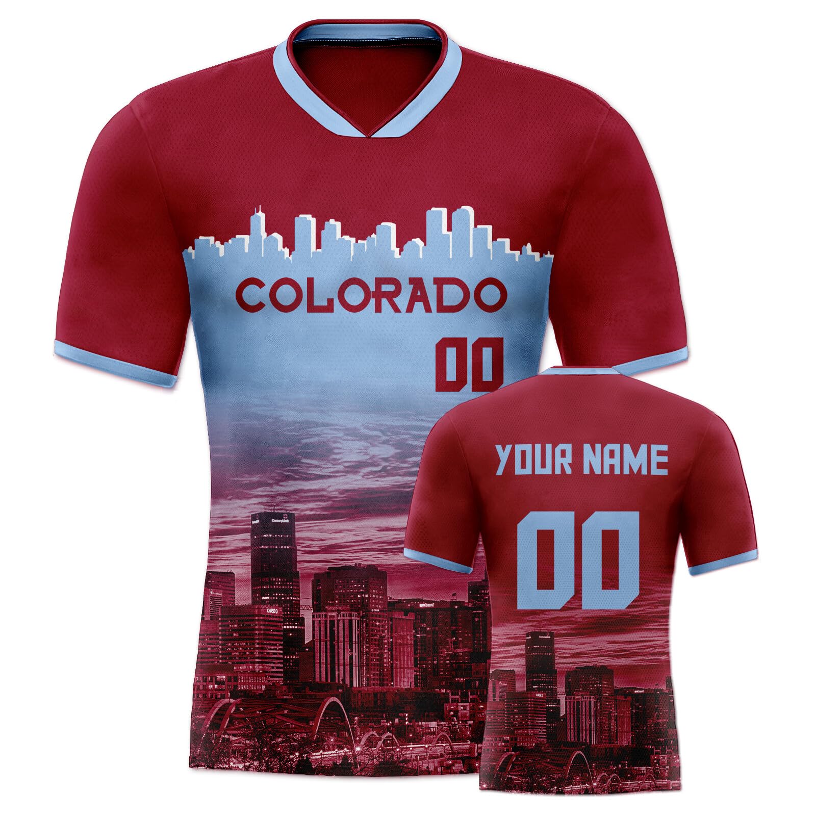 2024 Custom Soccer Jersey with City Night Skyline Design - Personalized Name & Number for Men, Women, Youth - Perfect Gift for Soccer Fans - Ideal for Matches, Training & Fan Events