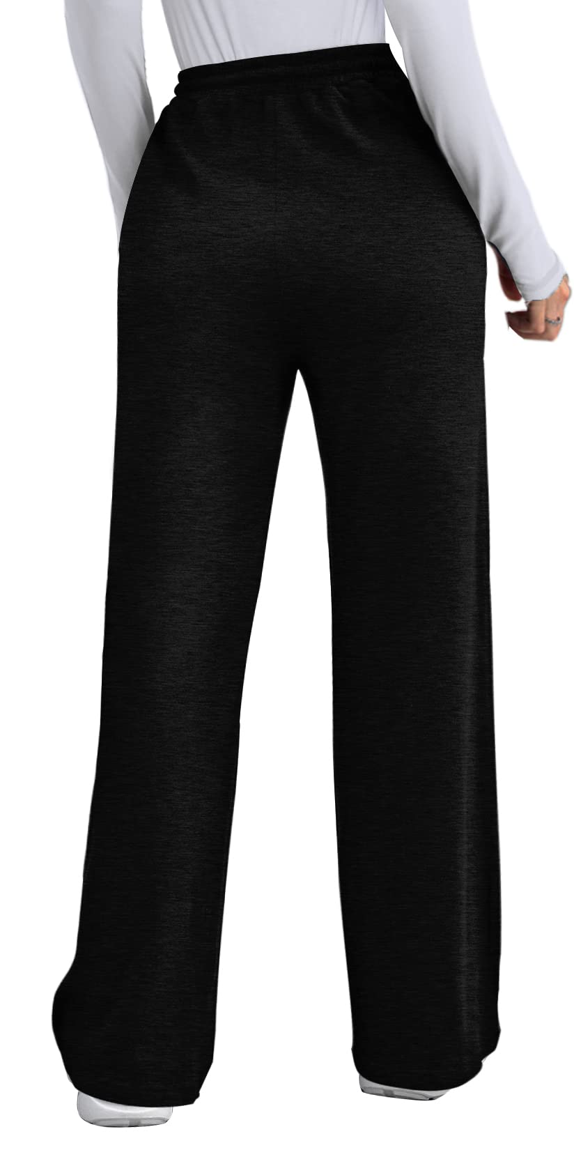 OFEEFAN Women's Fall & Winter Sweatpants with Pockets - Elastic Waist Wide Leg Drawstring Pants (S-XXL) for Casual Wear, Lounge & Outdoor Activities