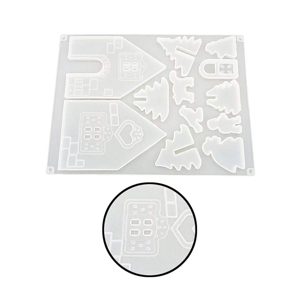 **Hofumix Christmas Silicone Molds for Baking - 2 Sets of Cake & Chocolate Molds - Xmas House Decorations for Holiday Parties, DIY Desserts, and Festive Treats**