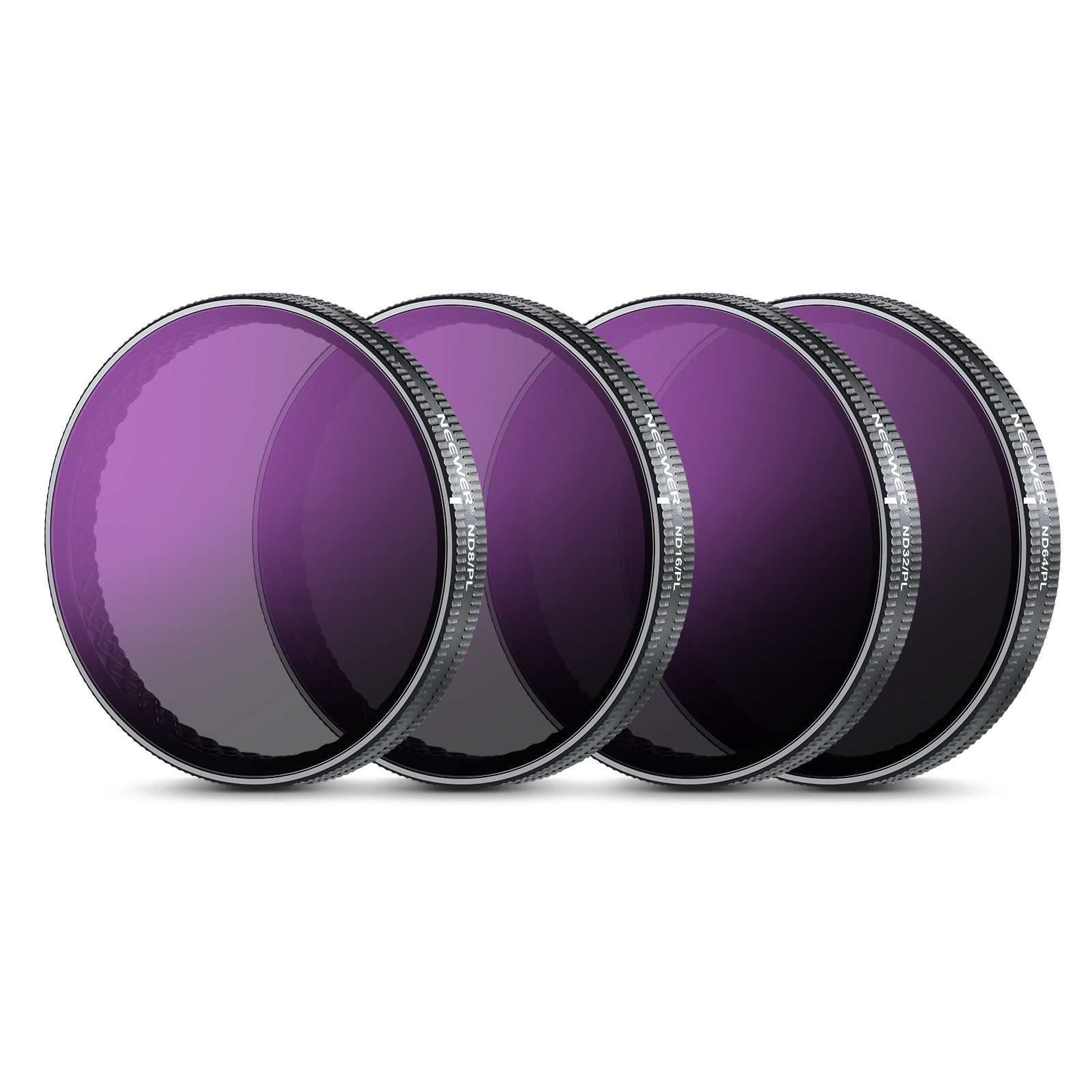 NEEWER FL A76 4-Pack Snap-On ND Filter Set for DJI Osmo Action 3/4/5 Pro - Reduce Glare & Motion Blur for Vlogging, Travel & Outdoor Adventure Videos