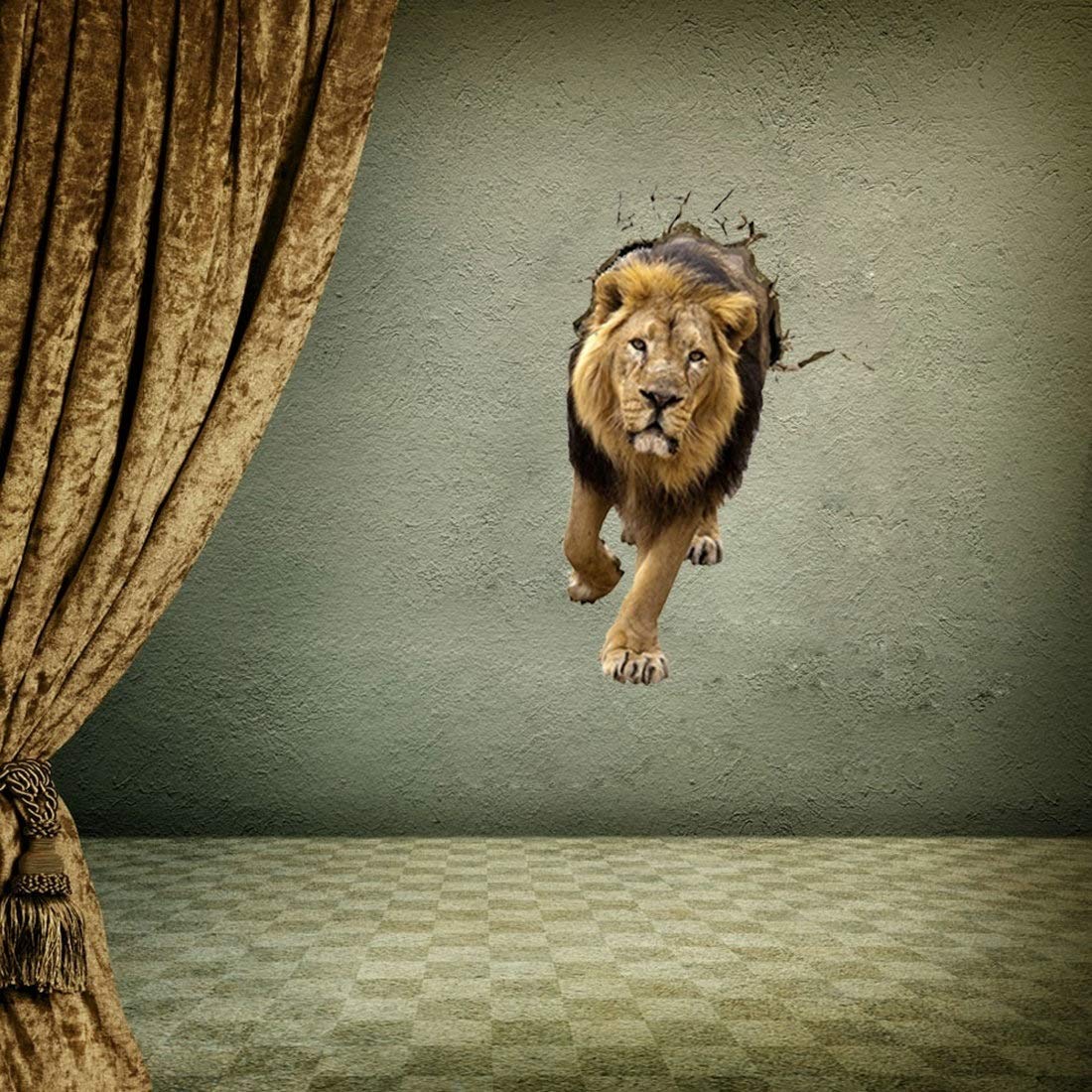 3D Lion Wall Decals - Removable Animal Wall Art Stickers for Home & Office Decor (90 x 58 x 0.3 cm) - Perfect for Kids Room, Nursery, Living Room & Bedroom Wall Decorations