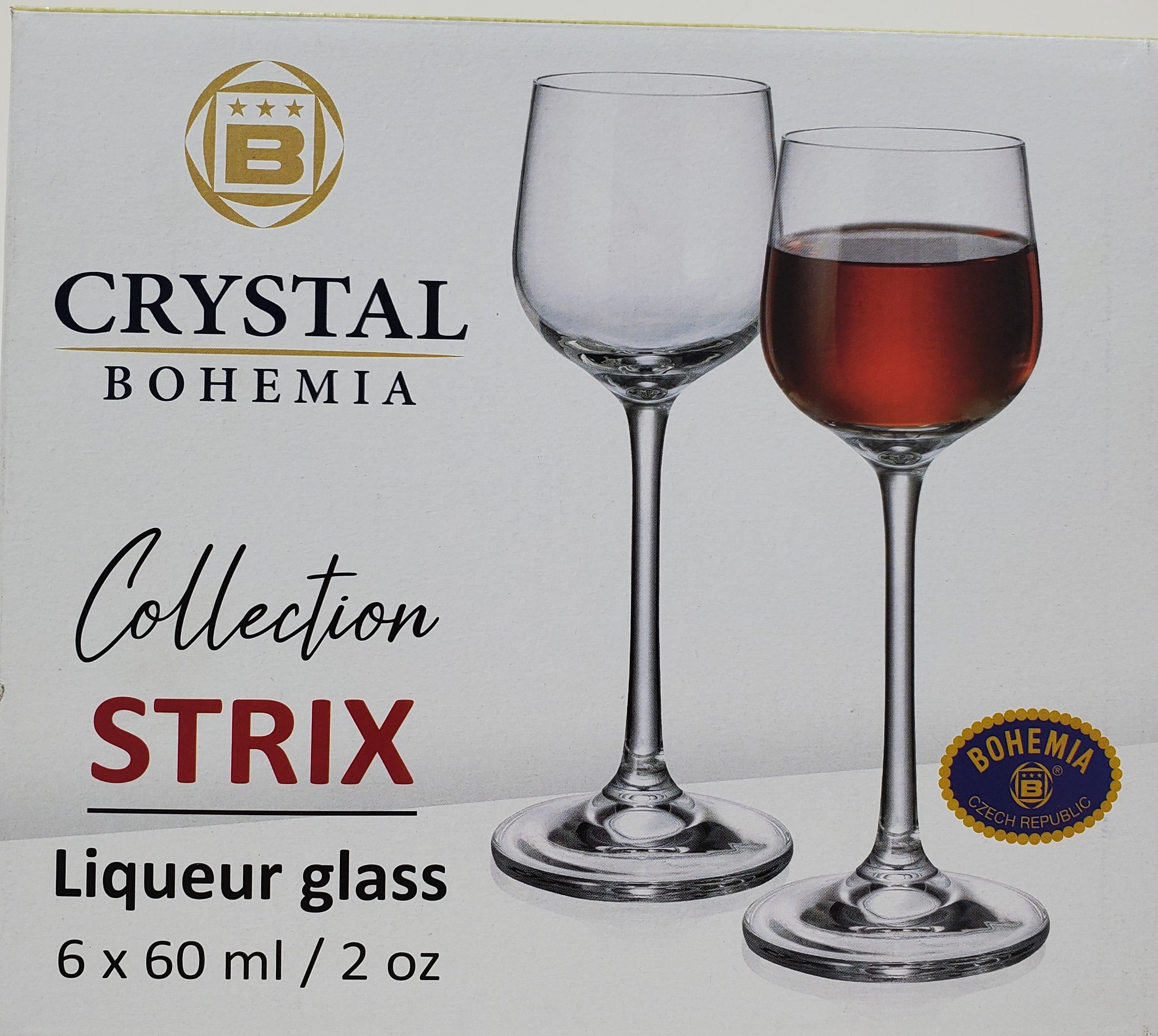 2 oz 6-Piece Footed Liqueur Glass Set - Elegant Cordial & Dessert Wine Glasses for Cocktails, Brandy, After-Dinner Drinks & Home Bar Entertaining