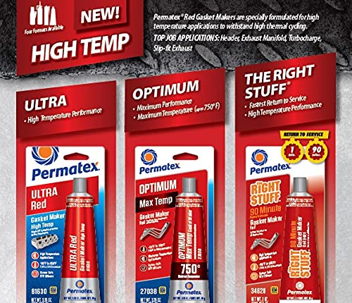 Permatex 81695 Ultra Red High Temperature Gasket Maker, 9.5 oz - High Performance Silicone Sealant for Automotive, Marine & Industrial Use - Perfect for Engine Gaskets, Exhaust Systems & High Heat Applications