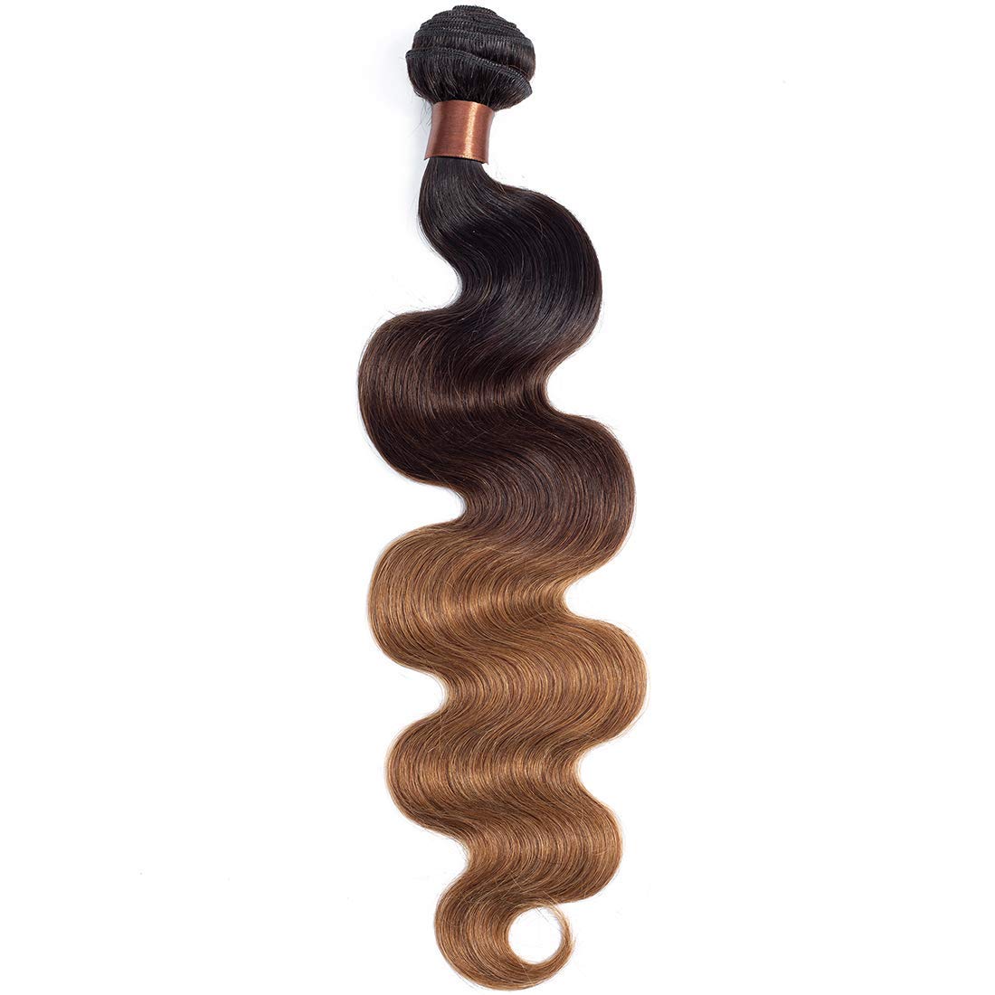 100% Unprocessed Brazilian Virgin Human Hair Extensions - 3 Bundles Ombre 1B/4/30 Color Body Wave for Natural Look (20 22 24 Inches) | Perfect for Daily Styling, Parties & Special Occasions