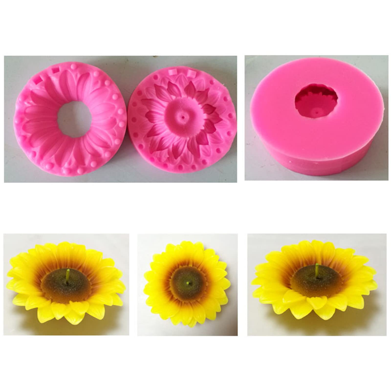 3D Sunflower Silicone Mold for Baking - Fondant, Chocolate, Candy, Cake Decorating, Soap & Candle Making, Polymer Clay Crafts - Perfect for DIY Desserts, Wedding Cakes, and Home Decor