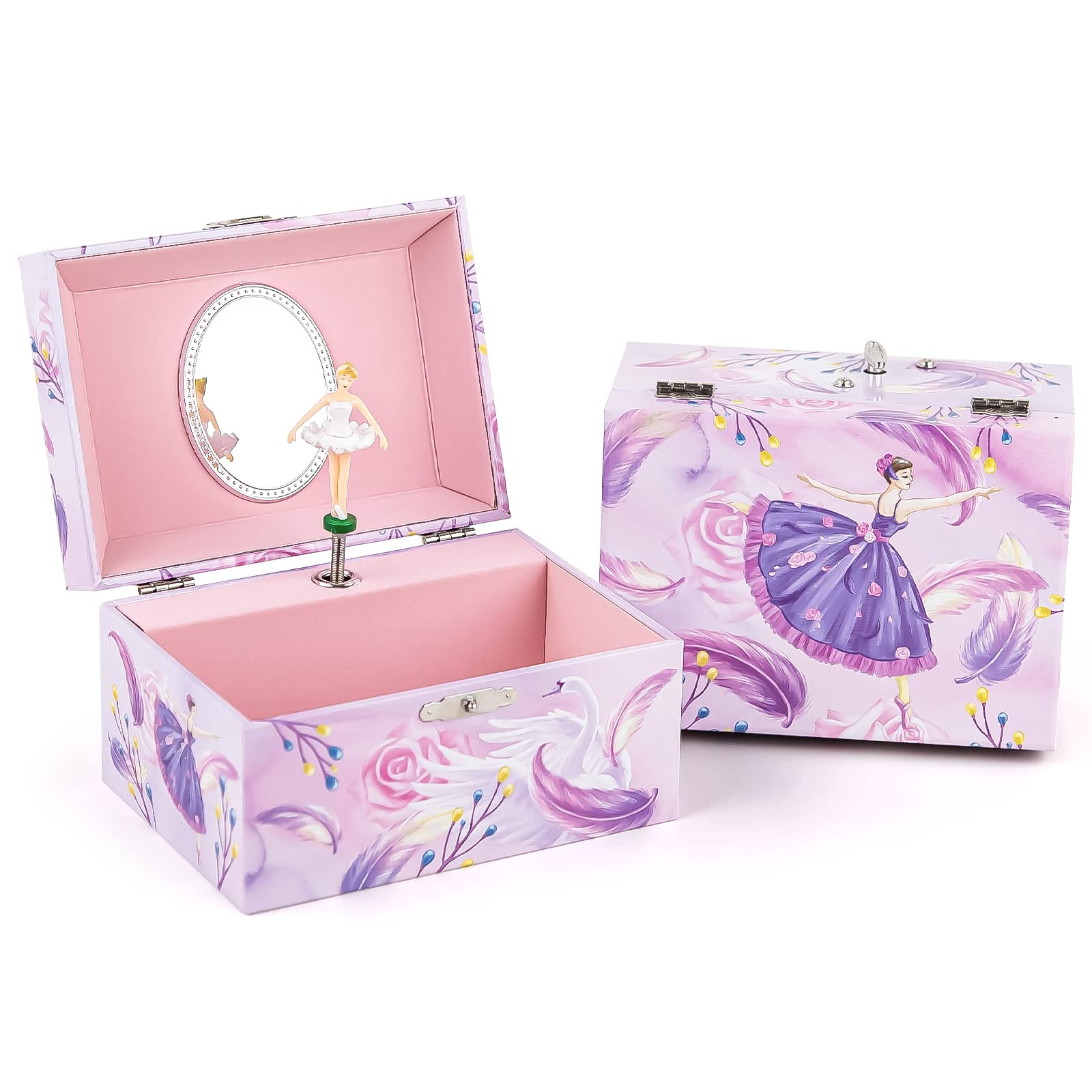 MS. WENNY Girls Musical Jewelry Box with Jewelry Set - Unicorn Music Box for Little Girls, Birthday & Christmas Gift - Perfect for Bedroom Decor, Dresser Organizer & Princess Themed Playtime
