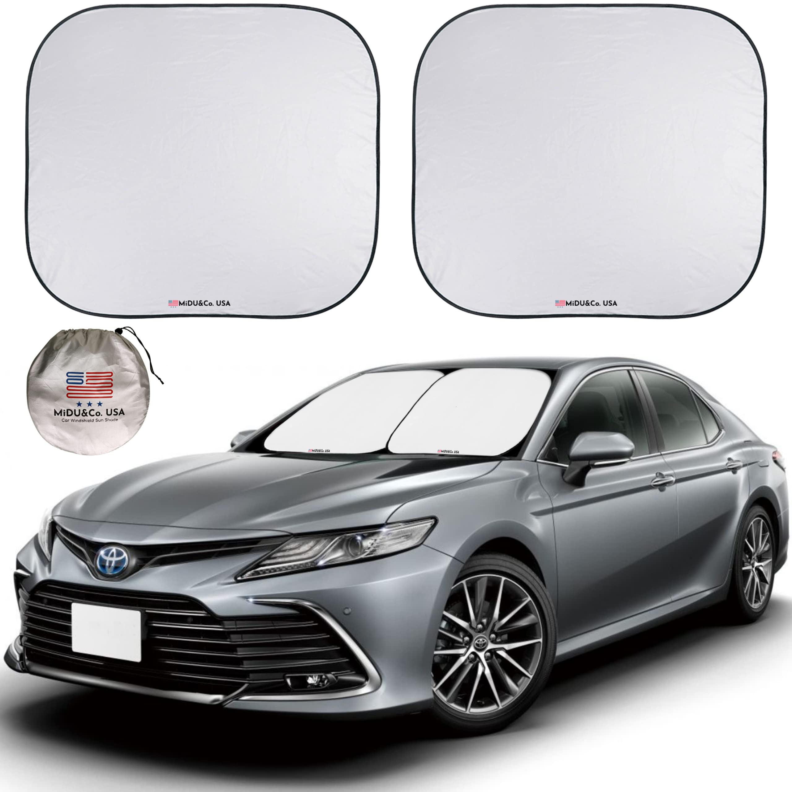 Premium 210T Reflective Car Windshield Sun Shade (2-Pack) - Extra Large 28