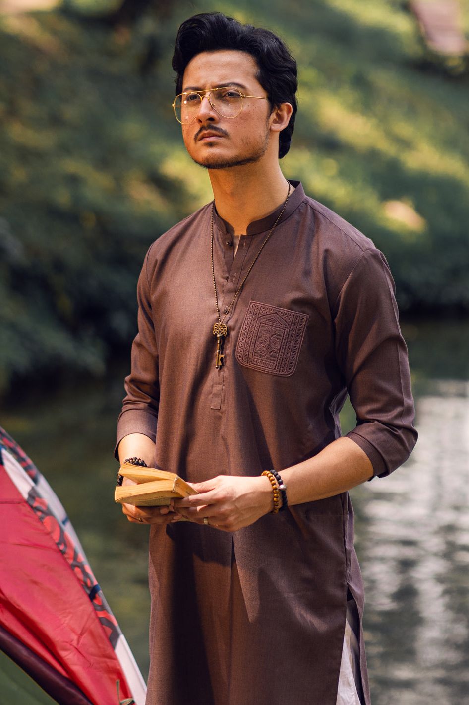 Stylish Blended Brown Kurta for Men & Women | Comfortable Cotton Ethnic Wear | Perfect for Festivals, Weddings & Casual Outings