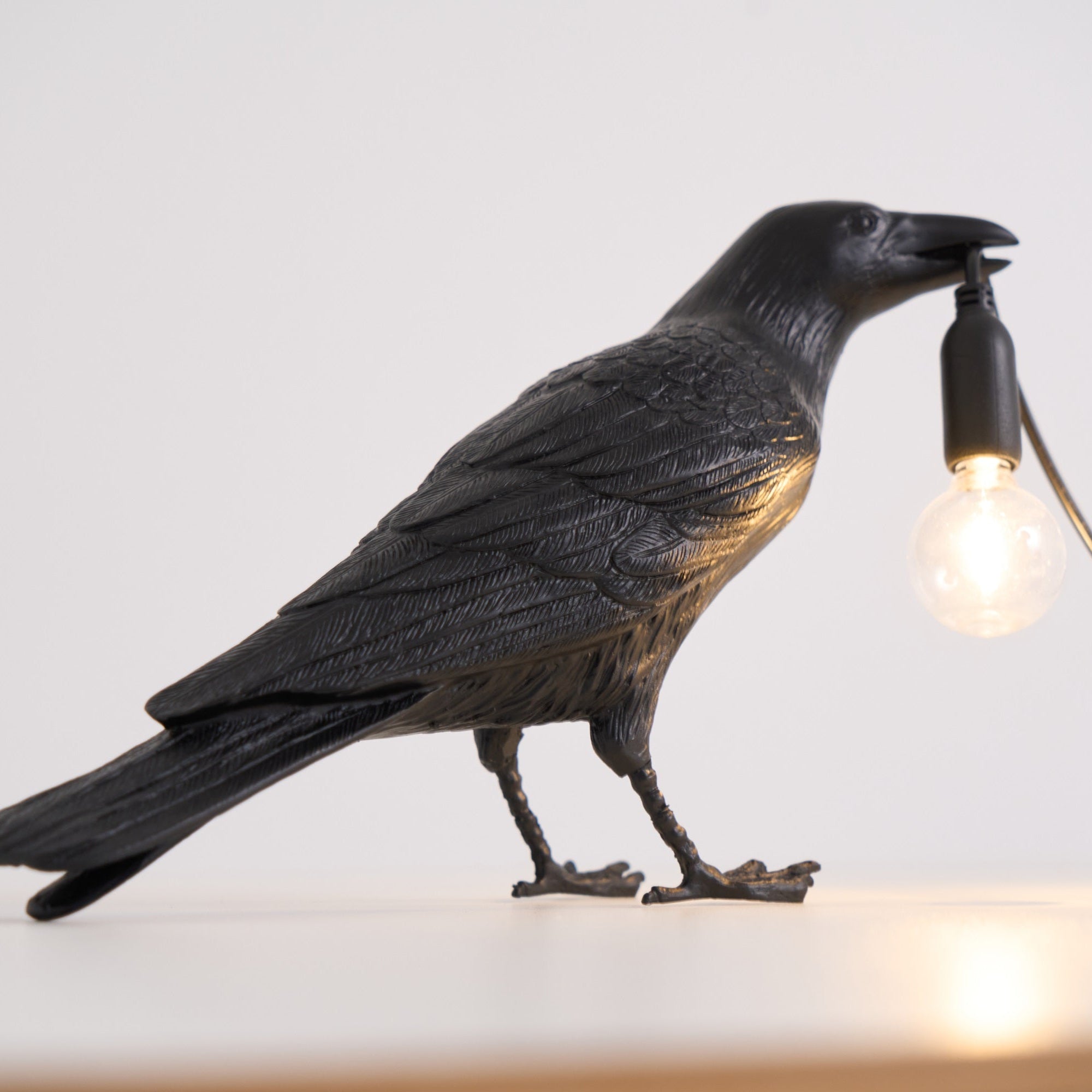 Raven Resin Table Lamp - Modern Gothic Home Decor for Bedroom, Living Room, Office - Handcrafted Night Light with Adjustable Brightness for Reading & Relaxation