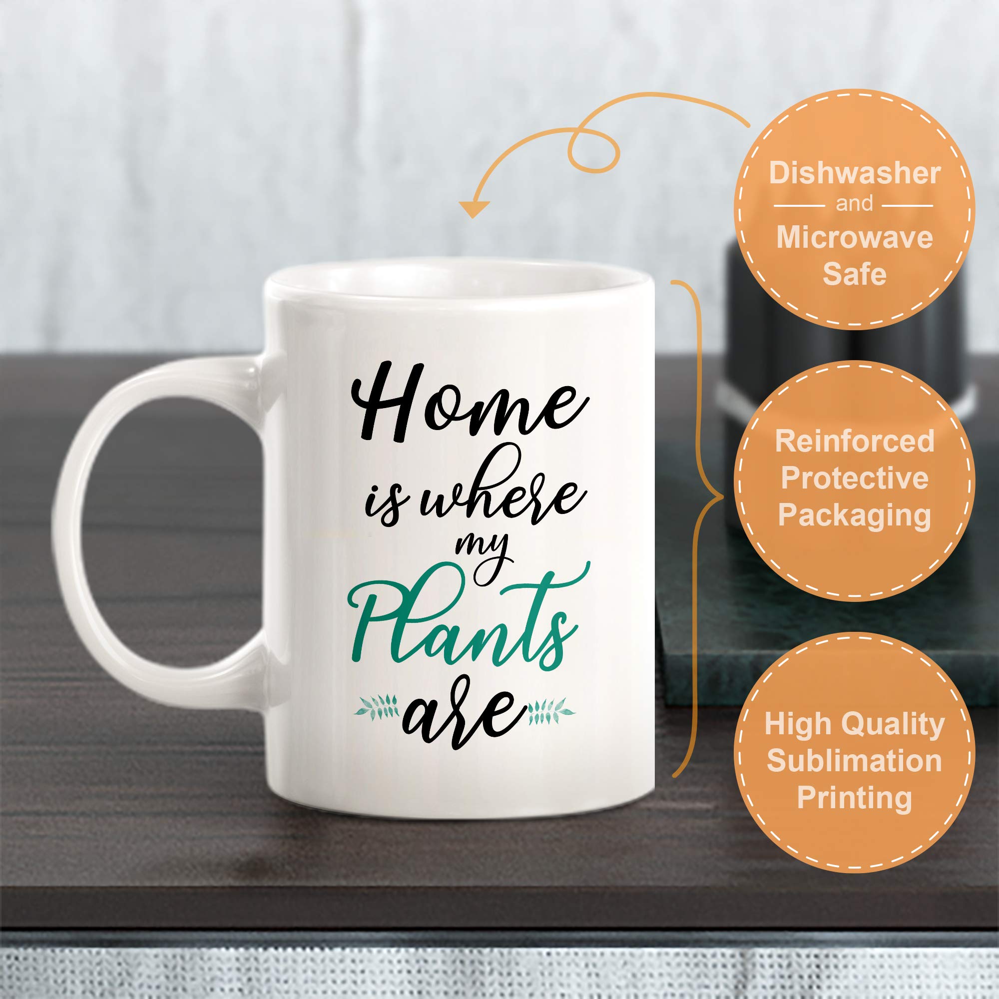 Home Is Where My Plants Are - 11oz Plastic Coffee Mug with Lid, BPA-Free Travel Mug for Hot & Cold Drinks - Perfect for Office, Commute, and Plant Lovers
