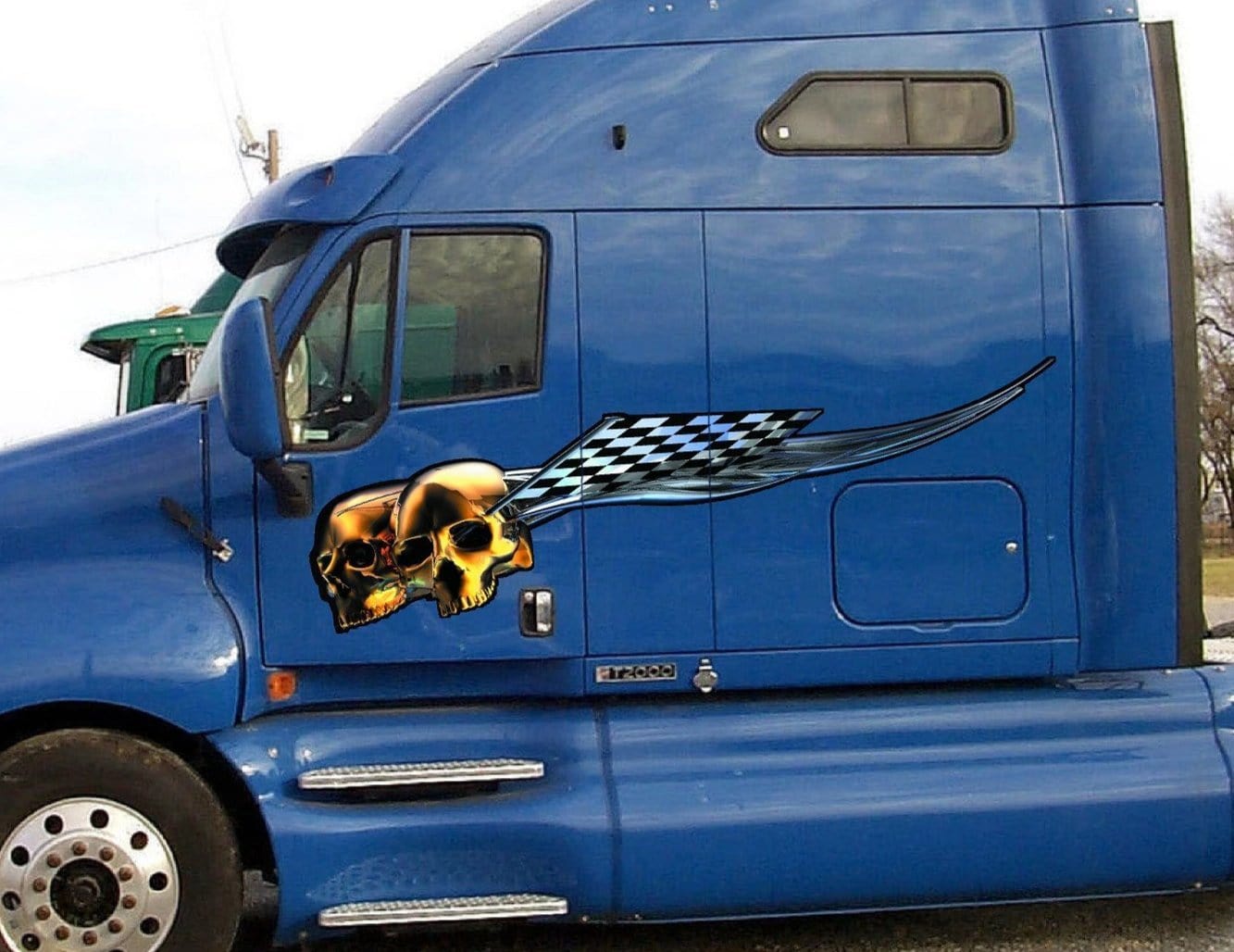 Skull Checkered Flag Car Racing Vinyl Decals - High-Quality Stickers for Vehicles, Laptops & Helmets - Perfect for Motorsport Fans and Racing Enthusiasts