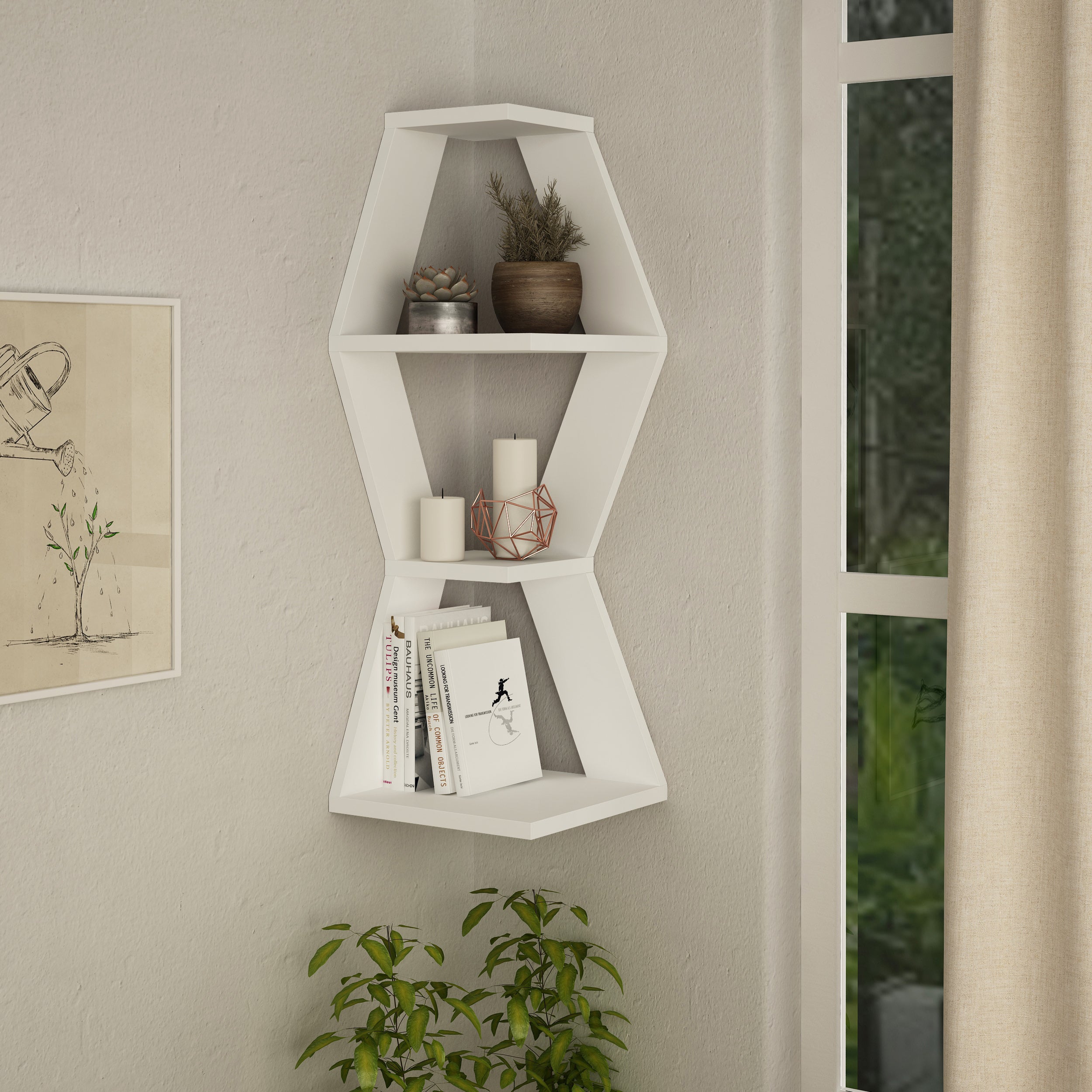 Stylish Lariat Wall Shelf - Rustic Wood Floating Shelf for Home Decor - Perfect for Living Room, Bedroom, or Bathroom Storage & Display