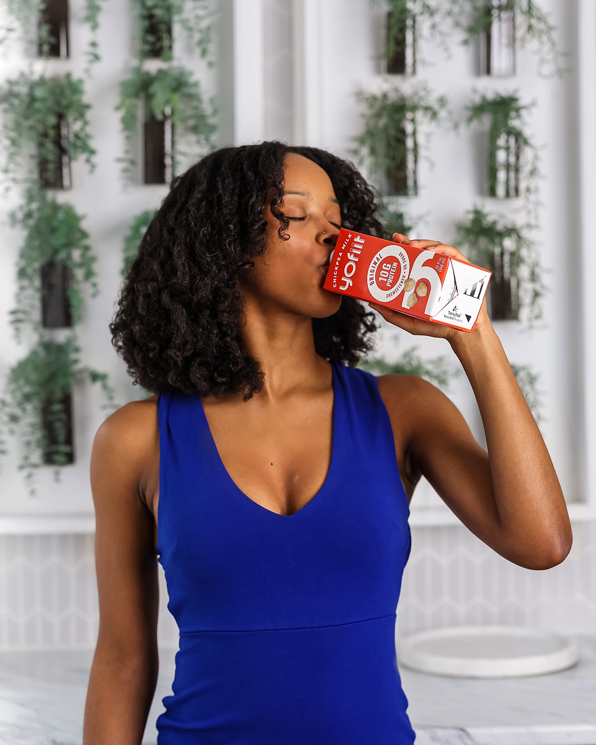 Yofiit Original Unsweetened Plant Based Milk with Pea Protein & Flax - High Protein Vegan Milk Alternative (10g Protein) | Dairy-Free Coffee Creamer, Shelf-Stable & Lactose-Free | Perfect for Smoothies, Cereal & Baking - 6 Pack