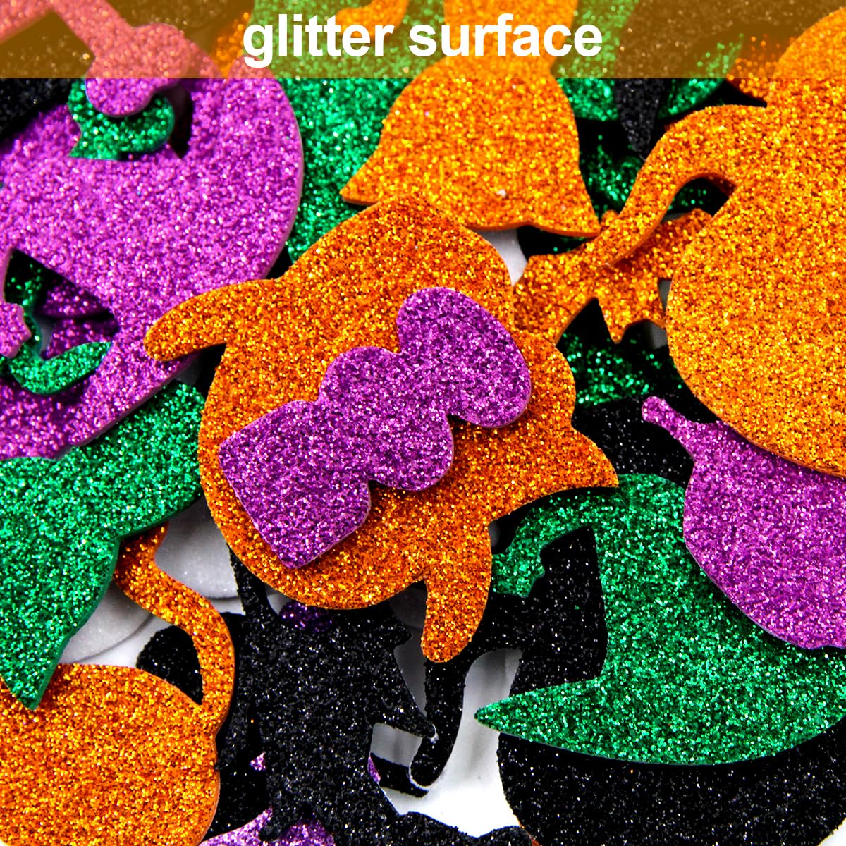 Halloween Foam Stickers for Kids Crafts - 500 Pcs Glitter Stickers for DIY Art Projects, Party Favors & Holiday Decorations - Perfect for Classroom Activities, Scrapbooking & Pumpkin Decorating