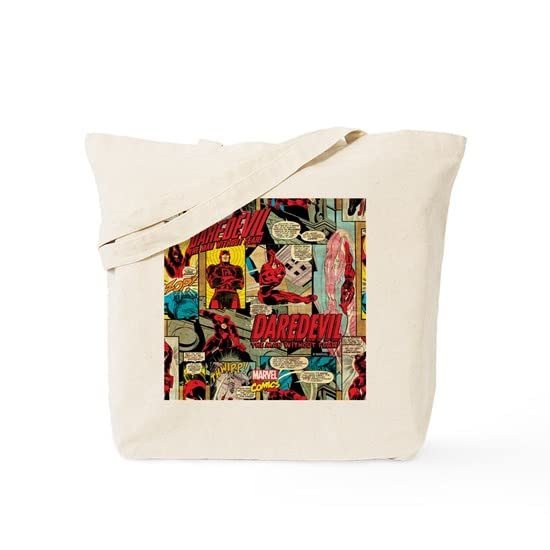 Daredevil Collage Canvas Tote Bag - Reusable Natural Shopping Bag for Groceries, Beach & Work | Eco-Friendly Cotton Tote with Unique Design