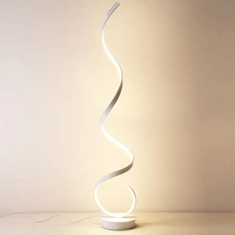 Modern Spiral Floor Lamp - Contemporary Art Design for Living Room, Bedroom & Office Lighting - Stylish Home Decor & Ambient Lighting Solution