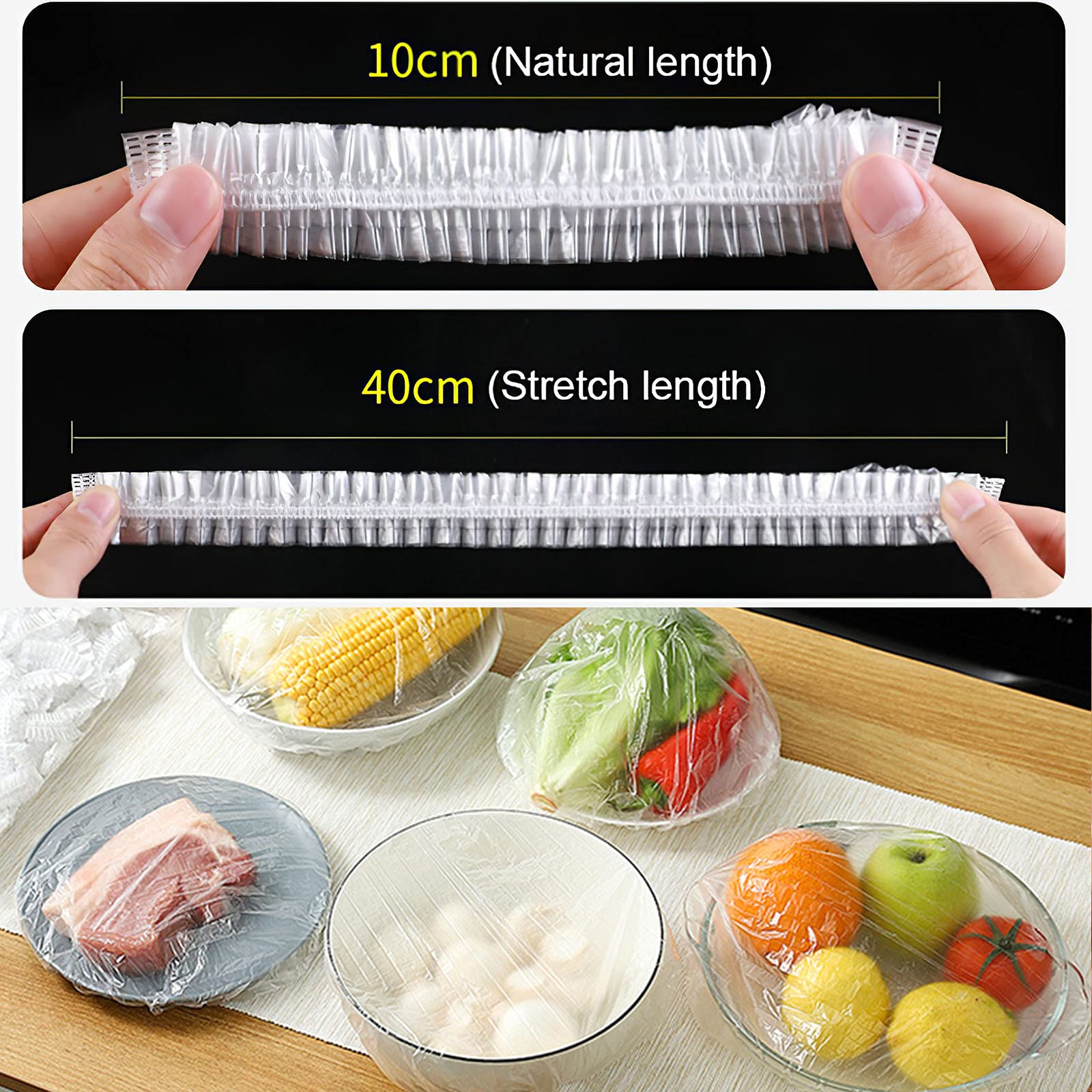 Reusable Stretchable Food Covers - 100pcs Elastic Silicone Lids for Leftovers, Meal Prep & Fresh Food Storage | Universal Fit for Bowls, Plates & Containers | BPA-Free Kitchen Essentials for Refrigerator & Freezer Use
