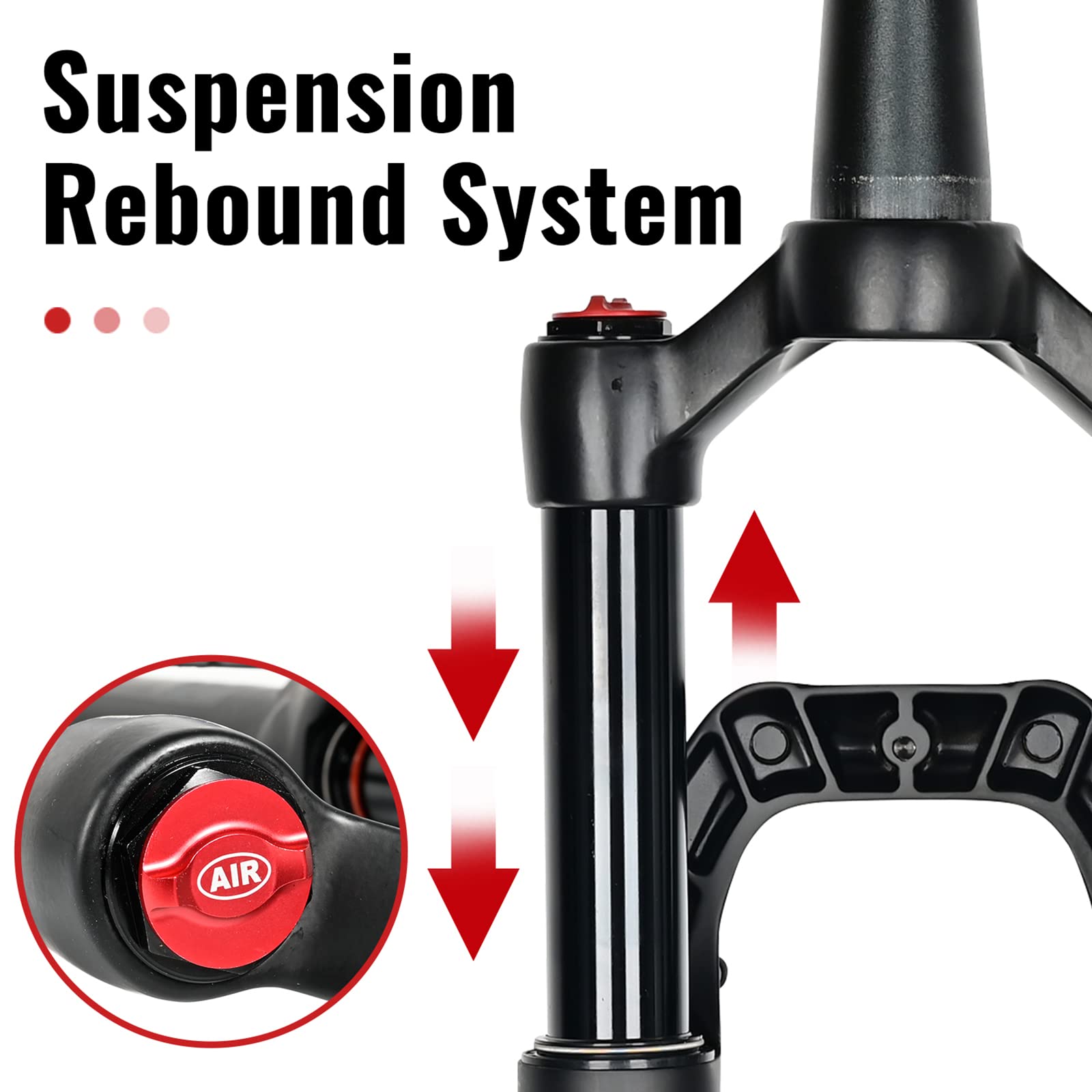 **Mate Bicycle Suspension Forks – 26/27.5/29 Inch Oil & Air MTB Fork – Rebound Adjustment – 120mm Travel – Perfect for Trail Riding & Downhill Mountain Biking**