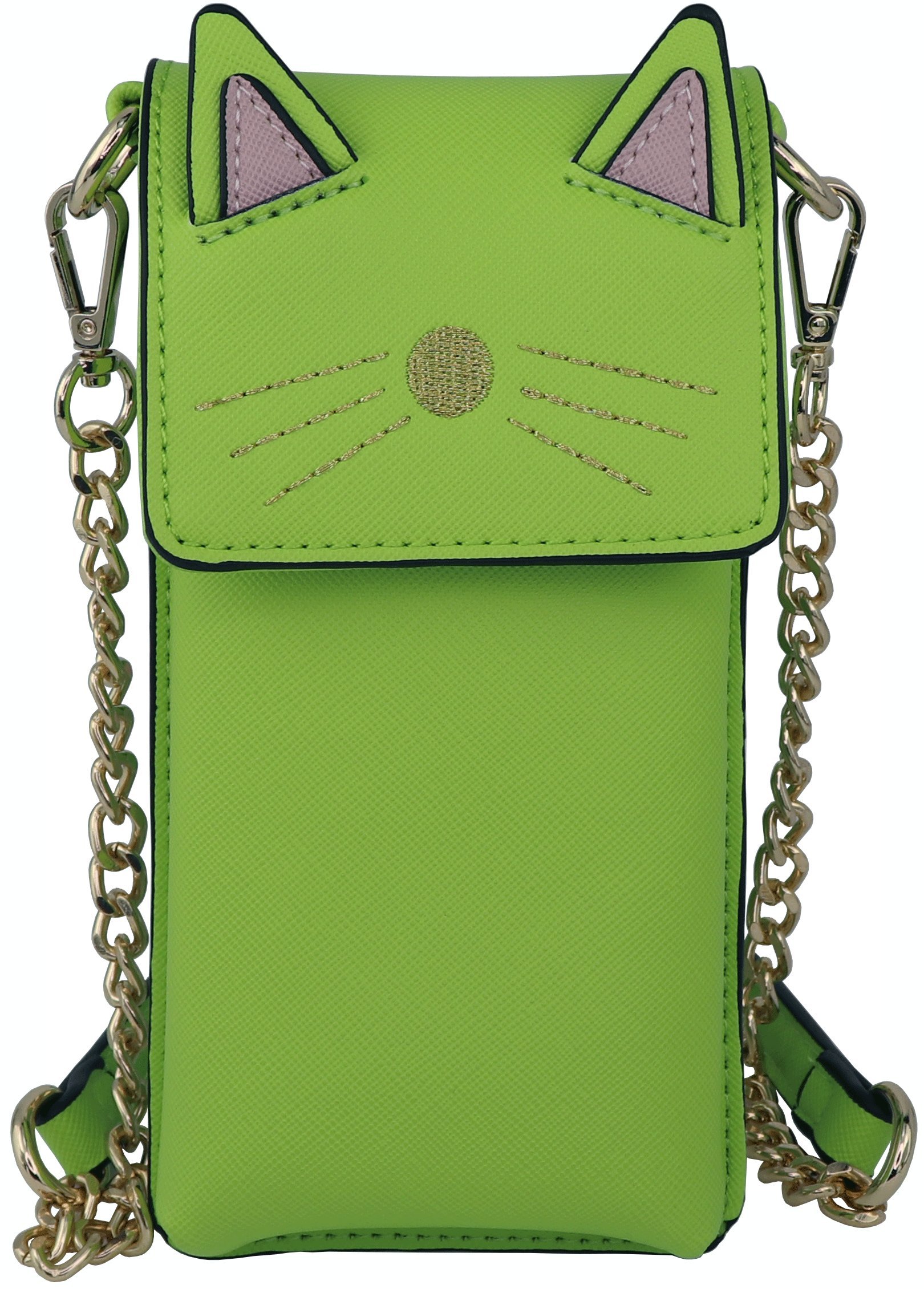 B BRENTANO Vegan Saffiano Leather Cat Crossbody Phone Purse for Women - Fashionable Animal Print Shoulder Bag for iPhone, Wallet & Essentials | Perfect for Work, Travel & Daily Use