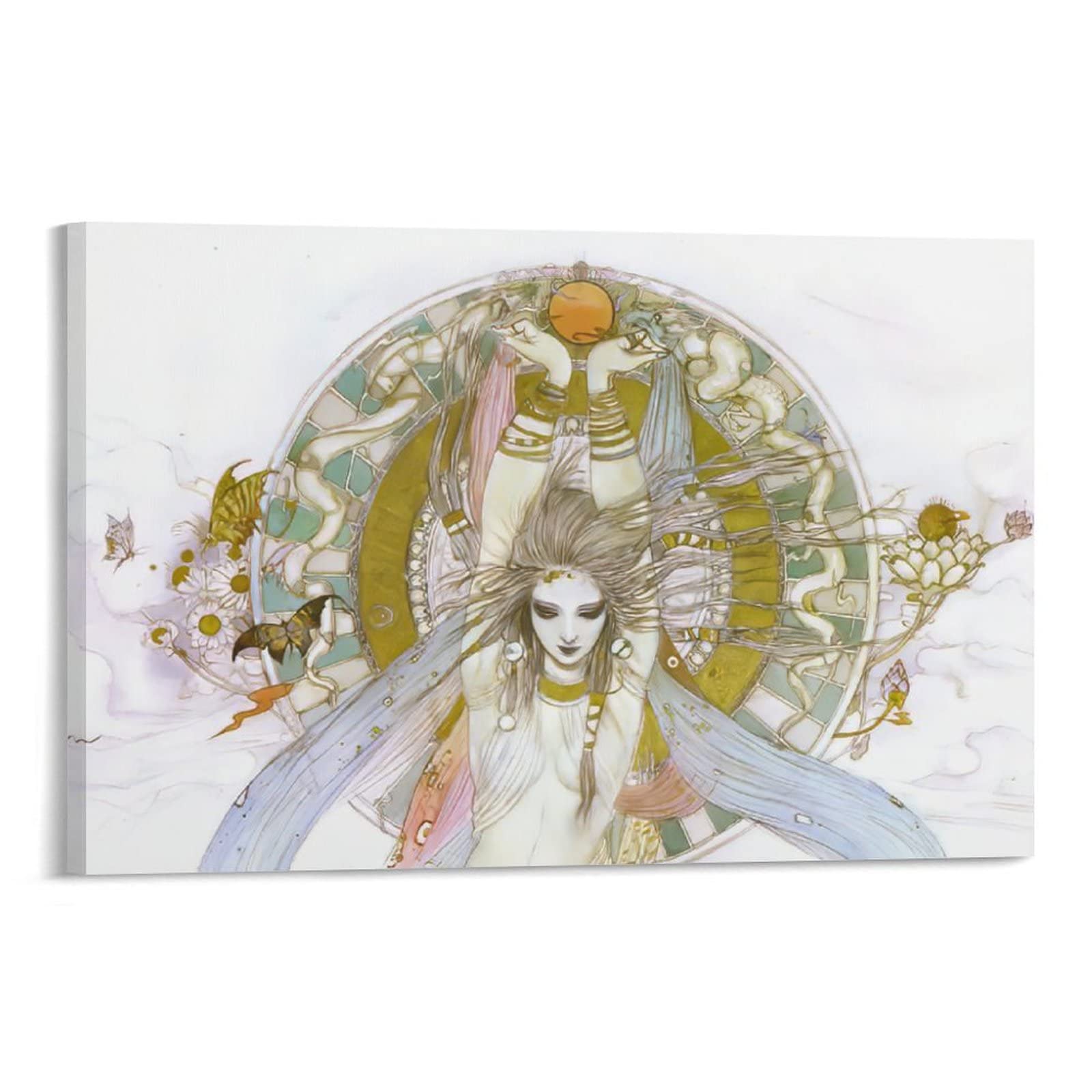 Yoshitaka Amano Character Designer & Illustrator Art Print - 24x36 Inch (60x90cm) Premium Canvas Wall Art Poster - Perfect for Bedroom, Living Room & Modern Home Decor - Anime Fan Gift & Office Wall Decoration