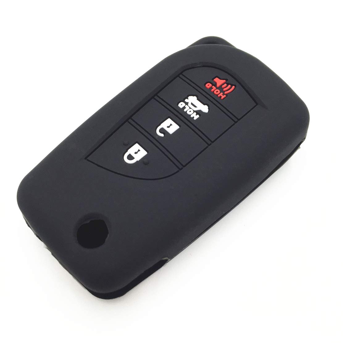 Premium Black & Blue Silicone Key Fob Cover for Toyota Camry, Corolla, RAV4, Highlander - Durable Protection, Perfect Fit - Ideal for Daily Use, Travel & Keychain Organization