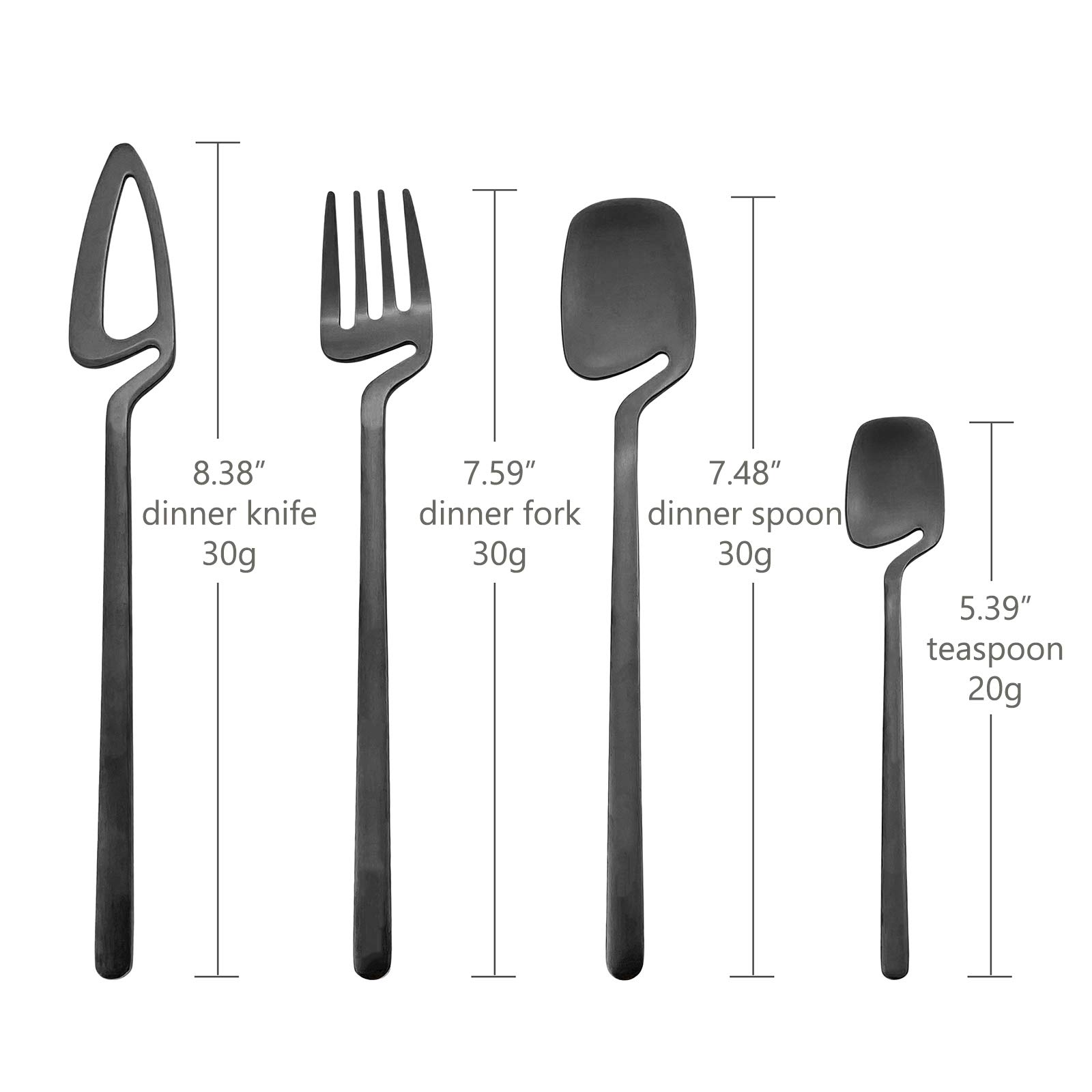 40-Piece 18/10 Stainless Steel Flatware Set for 10 - Matte Black Silverware Cutlery Set with Forks, Knives & Teaspoons - Dishwasher Safe, Durable & Easy Care - Perfect for Dinner Parties, Restaurants & Everyday Use