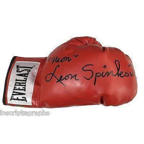 Leon Spinks Jr. Signed Boxing Glove with COA - Limited Edition #D/10 - Rare Neon Autograph - Muhammad Ali Rival - Perfect for Boxing Memorabilia Collectors & Sports Fans Display