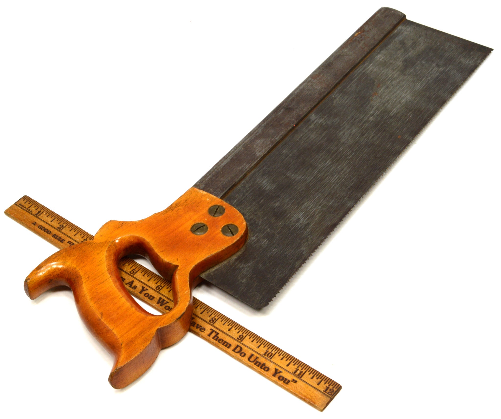 Vintage Disston & Sons No. 4 Back Saw 14 Inch with 13 PPI/TPI - Circa 1940 Tenon & Miter Saw - Excellent Used Condition - Perfect for Woodworking & Carpentry Projects