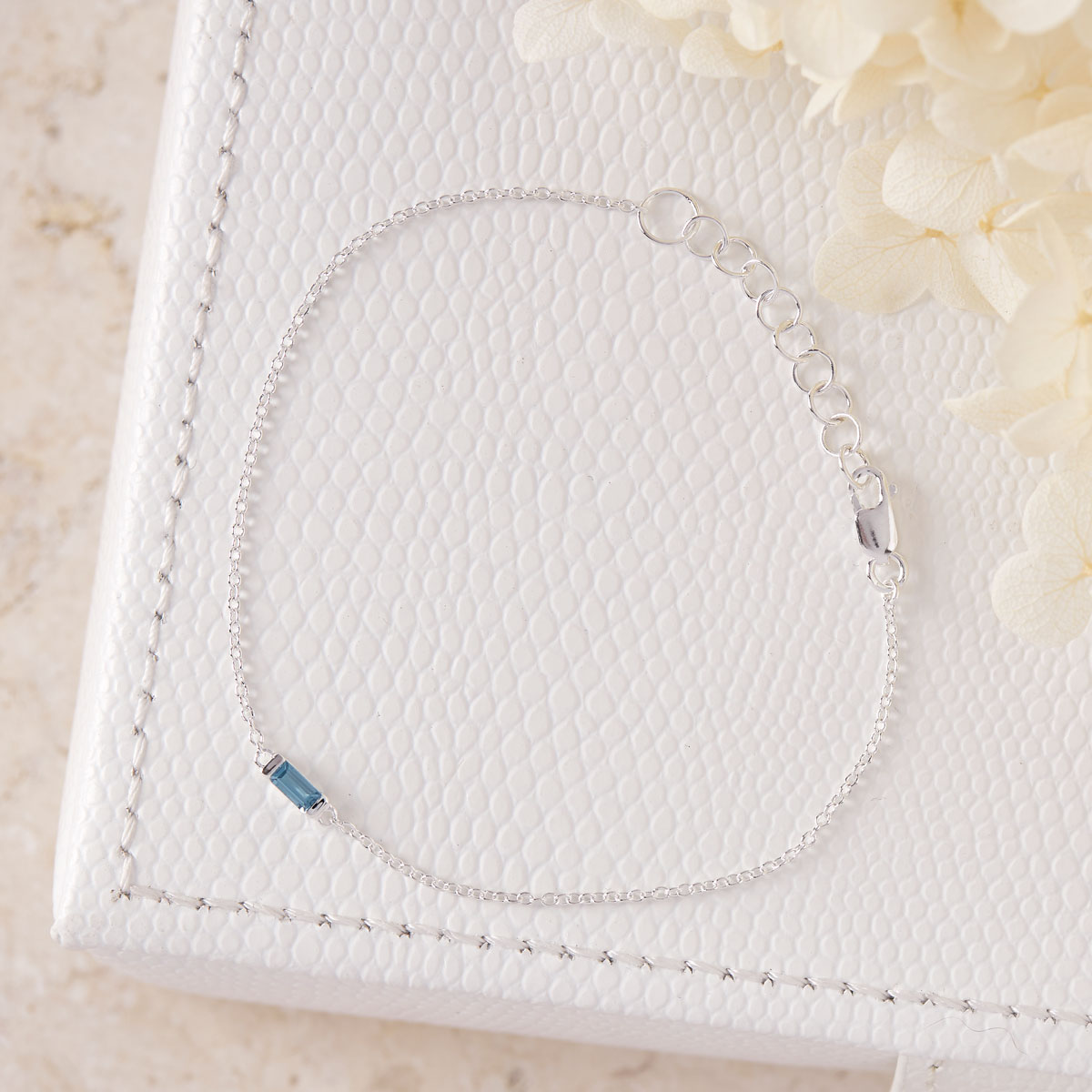 Lumen Baguette London Blue Topaz Sterling Silver Bracelet for Women - Elegant Jewelry Gift for Birthday, Anniversary & Special Occasions