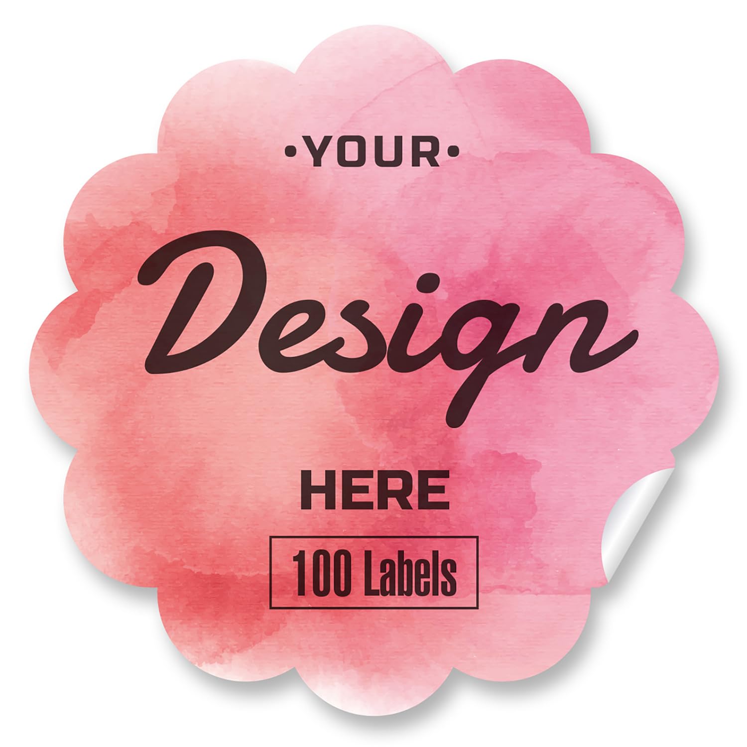 Custom Personalized Stickers & Labels - Create Your Own Design with Logo, Text, Image | Business Branding, Thank You Stickers | 100 Scalloped 1.5
