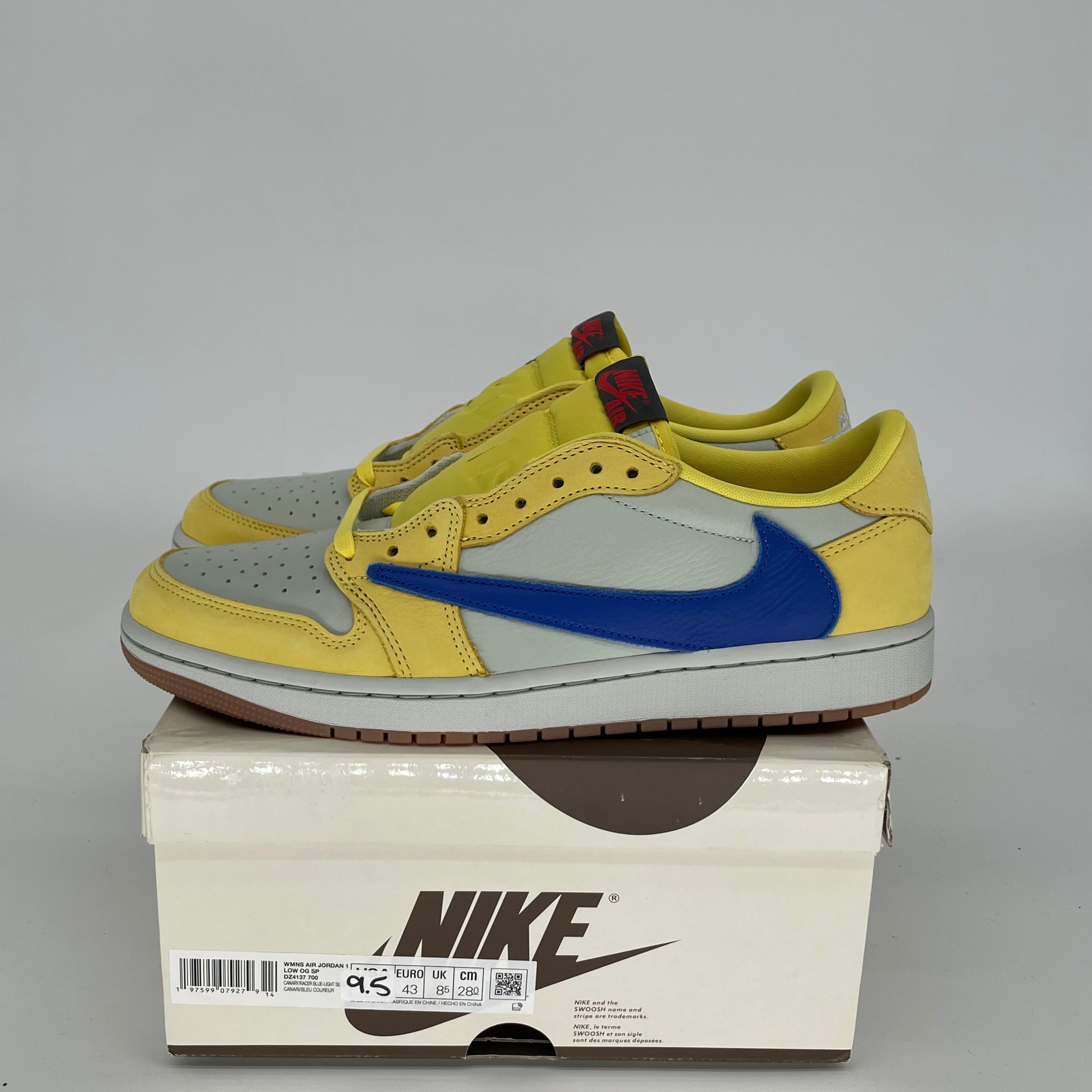 Air Jordan 1 Low Travis Scott Canary Yellow Women's Size 9.5/11W Sneakers DZ4137-700 - Casual Streetwear & Basketball Shoes for Women