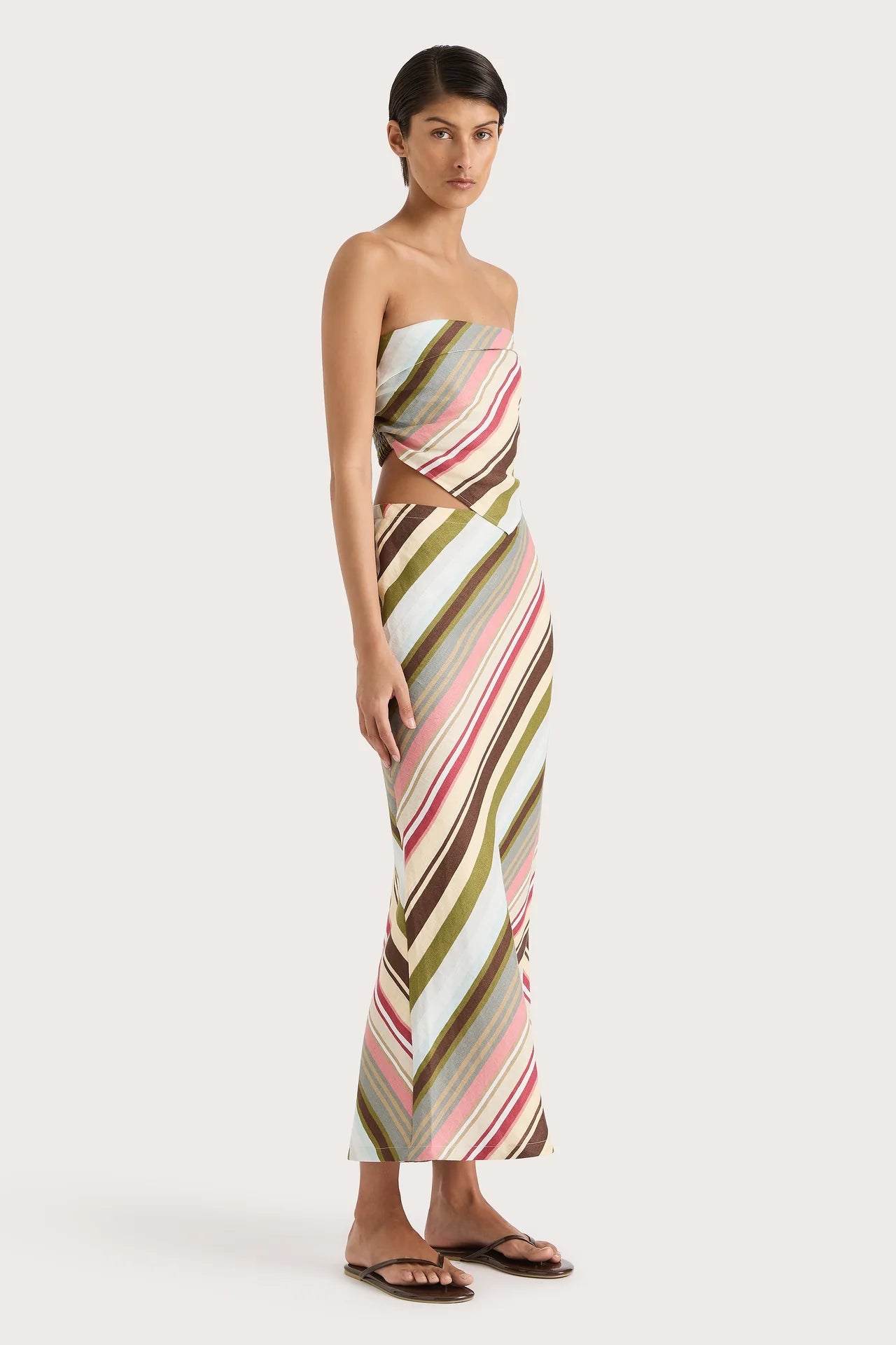 Antibes Strapless Top - Striped Women's Fashion Blouse for Summer, Beach & Party Wear