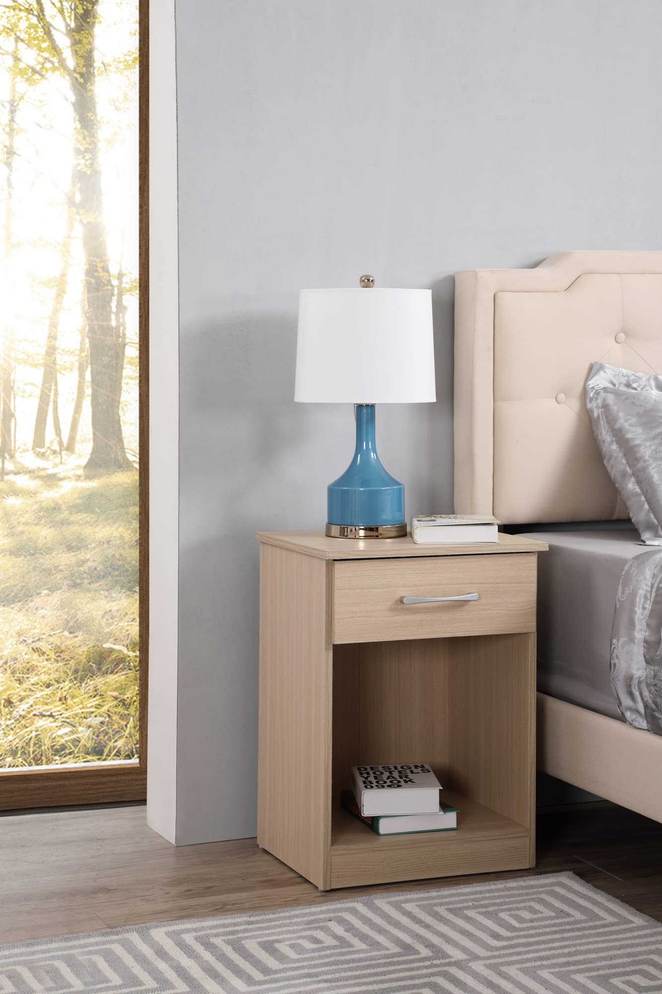 Lindsey 1-Drawer Beech Nightstand - 24