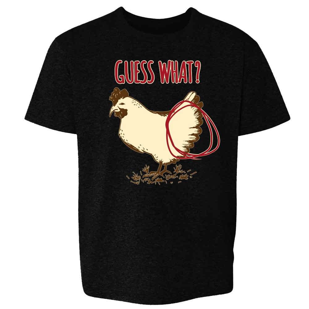 Funny Guess What? Chicken Butt Baby Toddler T-Shirt for Boys & Girls - Cute Humorous Kids Tee for Playdates, Birthdays & Family Outfits