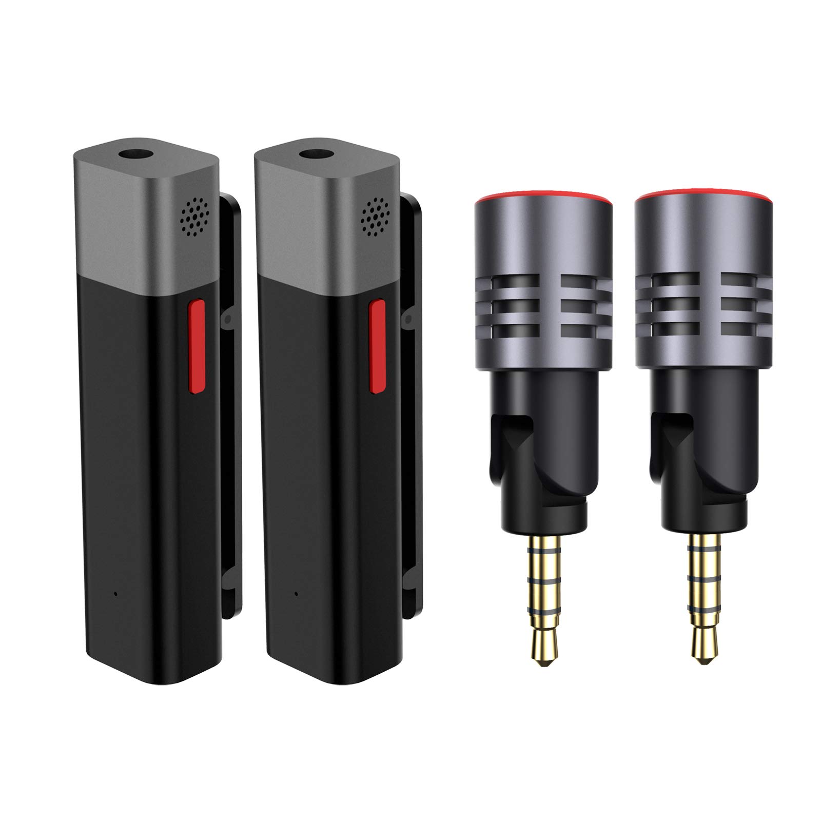 SabineTek SmartMike+ Wireless Bluetooth Microphone with Unidirectional Mic - Rechargeable, Noise Cancelling, Hands-Free for GoPro, Canon Camera, iPhone & Android - Perfect for Vlogging, Live Streaming & Interviews (Black, 2 Pack)