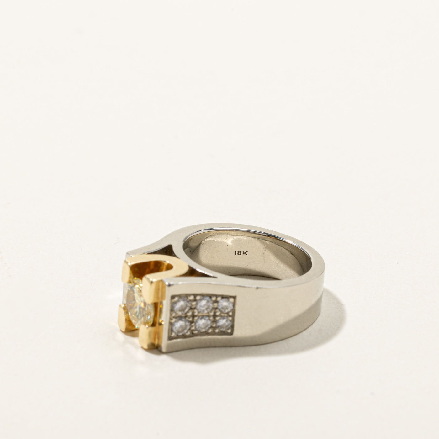 1.70ctw High Set Yellow Diamond Heavy Gold Ring - Size 6 | Luxury Engagement, Wedding, Anniversary Jewelry Gift for Women