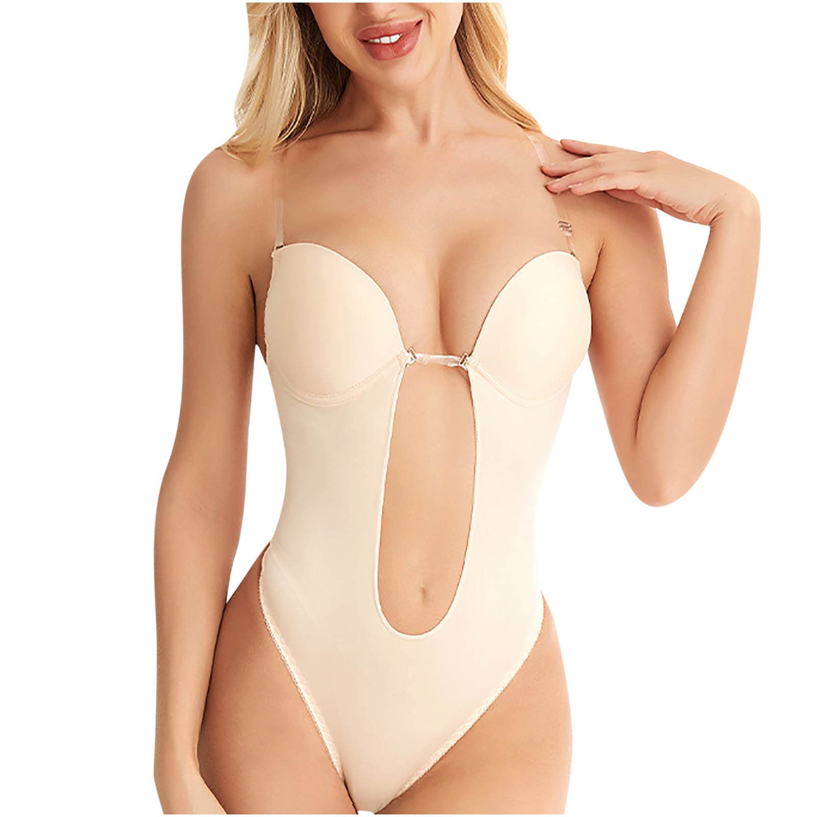 Sexy Backless Shapewear for Women - U Plunge Hollow Out Bodysuit with Deep V Neck | Slimming Body Shaper for Low Back Dresses | Perfect for Weddings, Parties & Date Nights