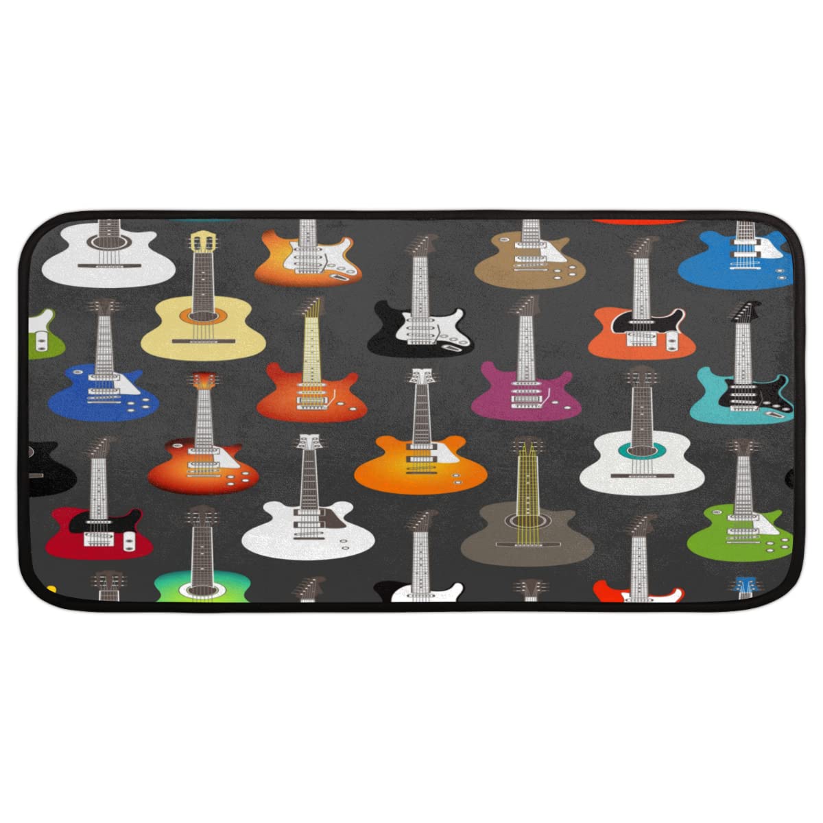 Pardick Non-Slip Music Theme Kitchen Rugs - Washable Absorbent Anti-Fatigue Memory Foam Mat for Kitchen, Bathroom & Entryway (39x20 Inches) - Perfect for Musicians, Home Chefs & High-Traffic Areas