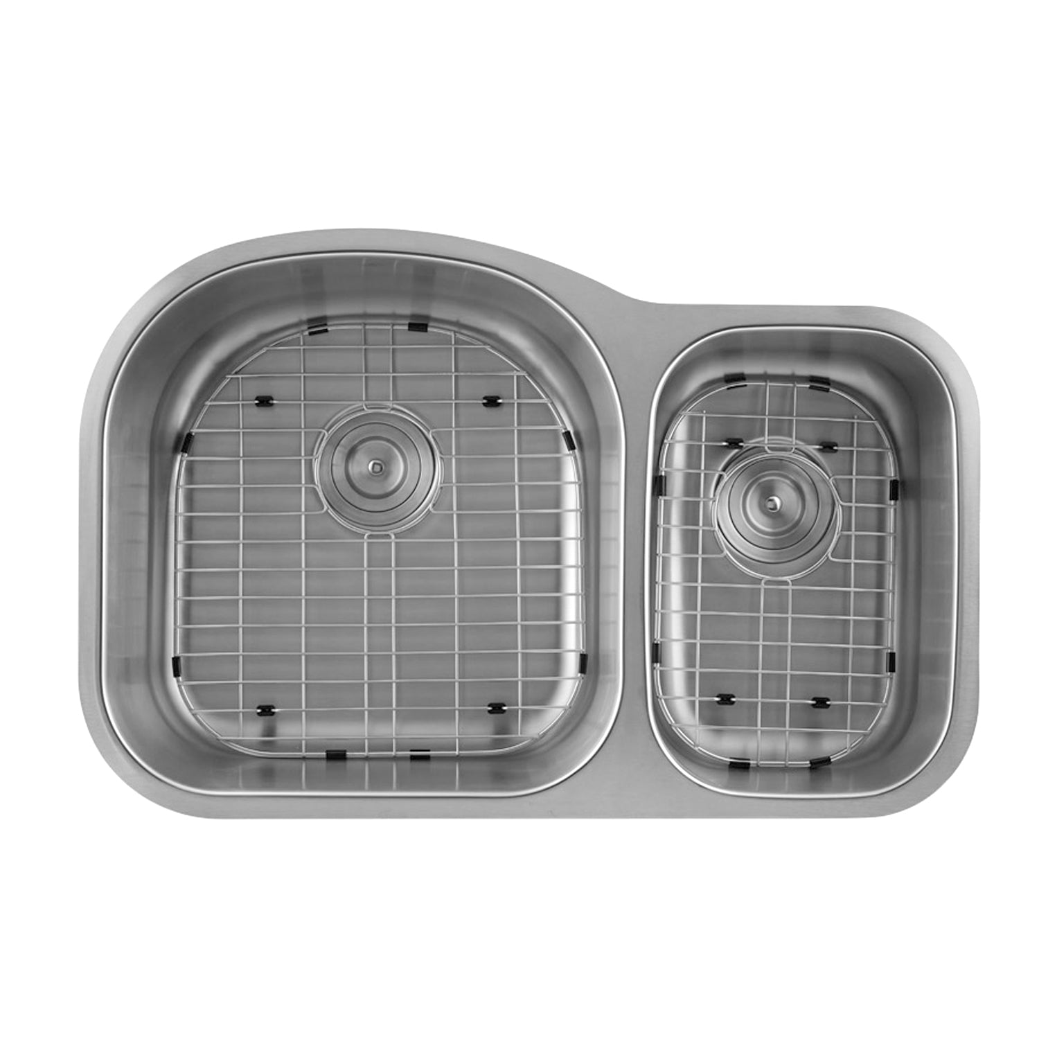 DAX 70/30 Double Bowl Undermount Kitchen Sink - 18 Gauge Stainless Steel with Brushed Finish - 31.5