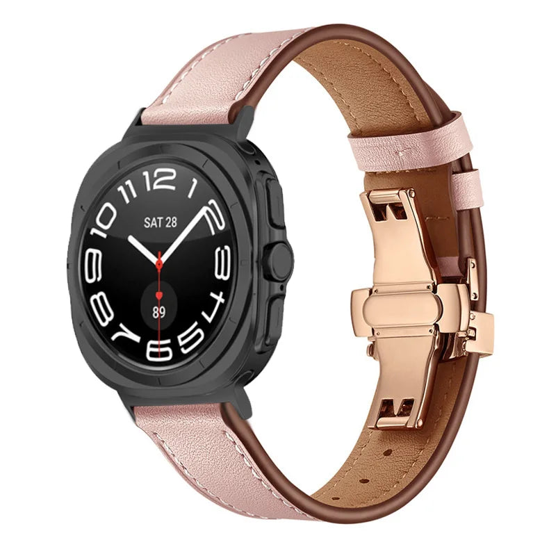 Premium Genuine Leather Bands for Samsung Galaxy Watch Ultra - Stylish, Durable & Comfortable Replacement Straps for Work, Gym & Everyday Wear