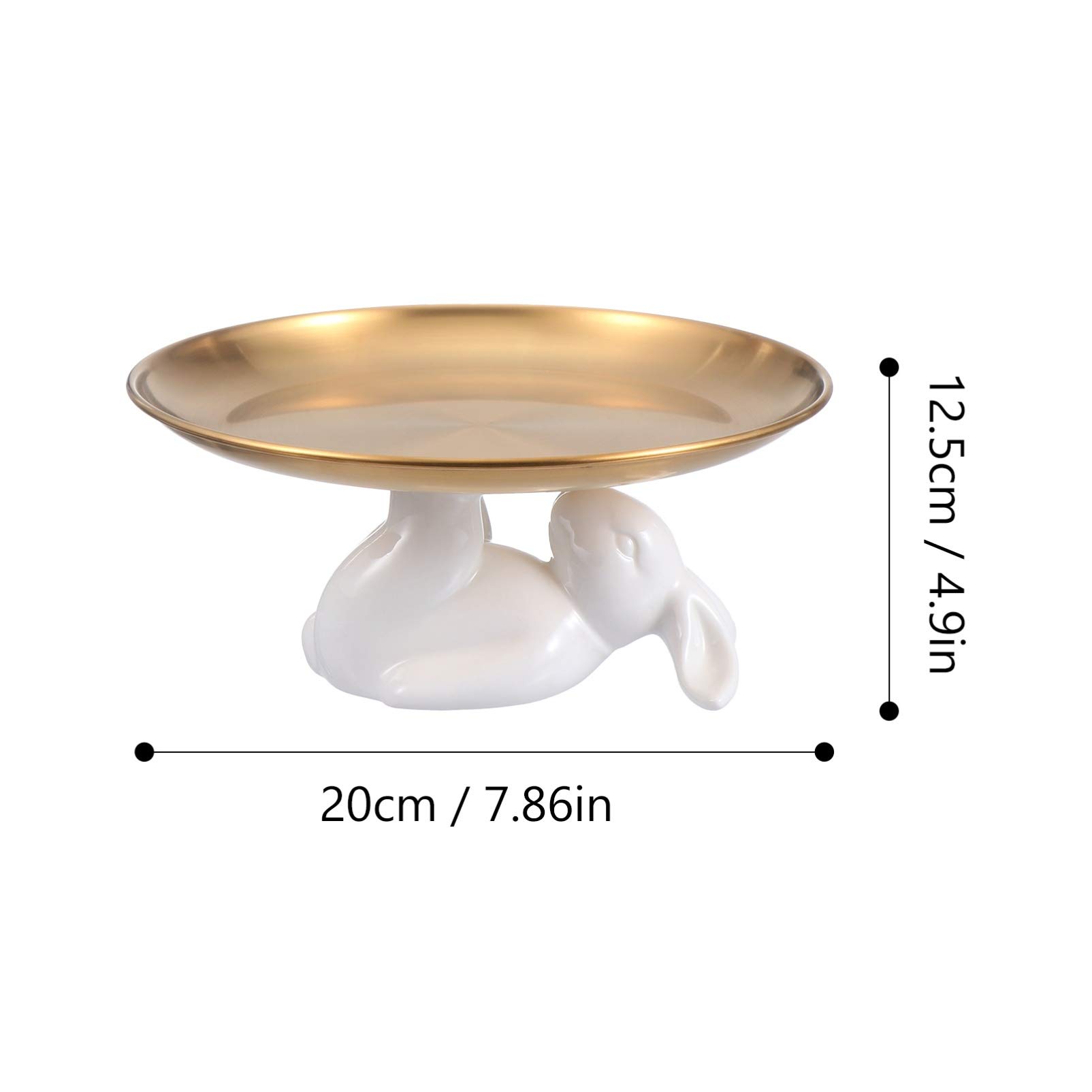 Cabilock 8 Inch Ceramic Cupcake Stand - Multi-Purpose Dessert Plates for Snacks, Cookies, Bunny Candy Dish, Soap & Candle Holder - Perfect for Easter Centerpiece & Party Decorations (25X20cm) | Ideal for Holiday Gatherings, Birthday Parties & Home Decor